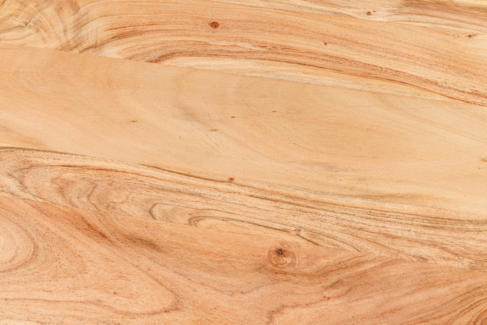 Table basse en bois massif BEAUTY BY NATURE 70cm table rognon en acacia triangulaire métal noir