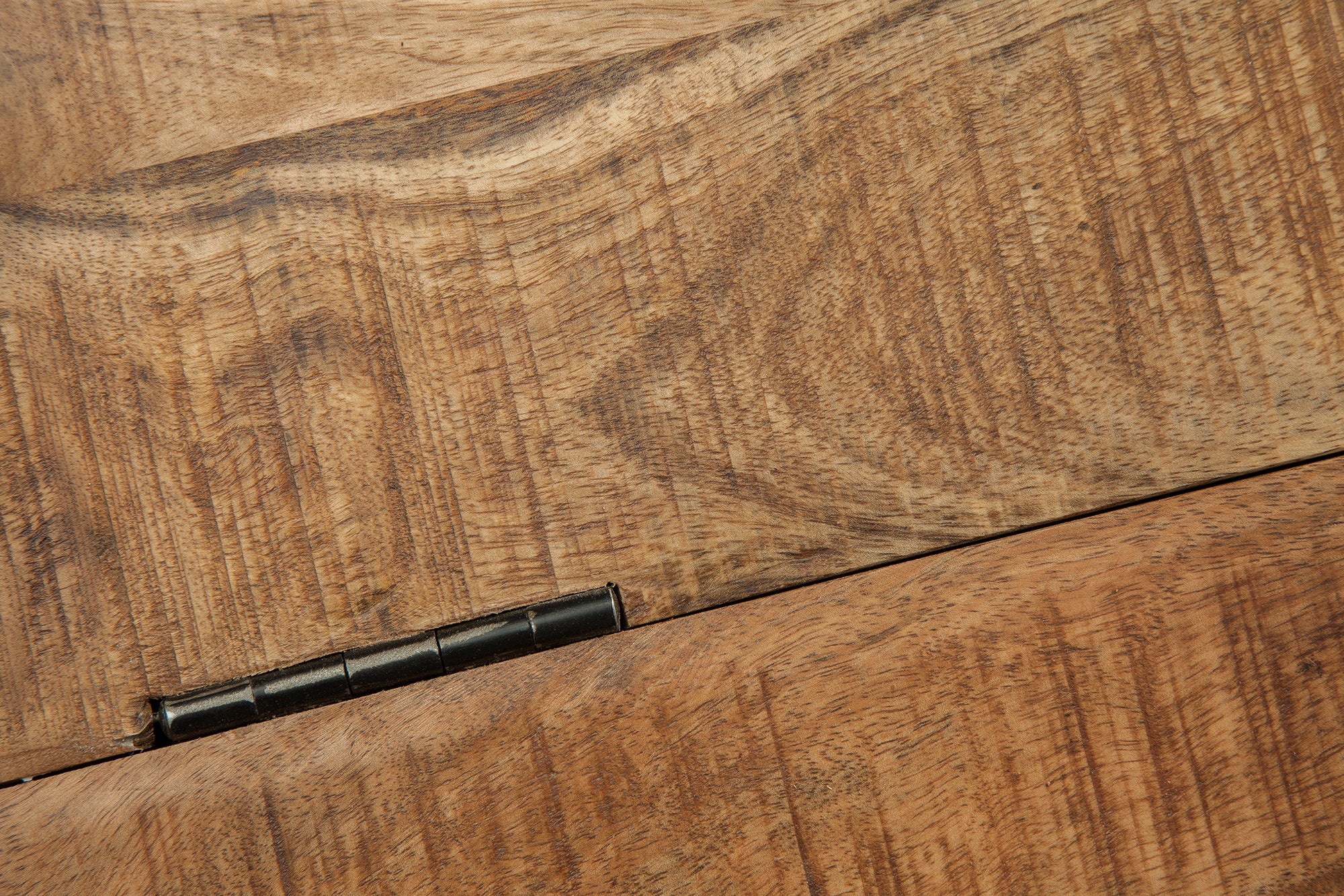 Table basse ronde DRUMP STORAGE 70cm en bois de manguier argenté naturel avec espace de rangement fait main Industriel