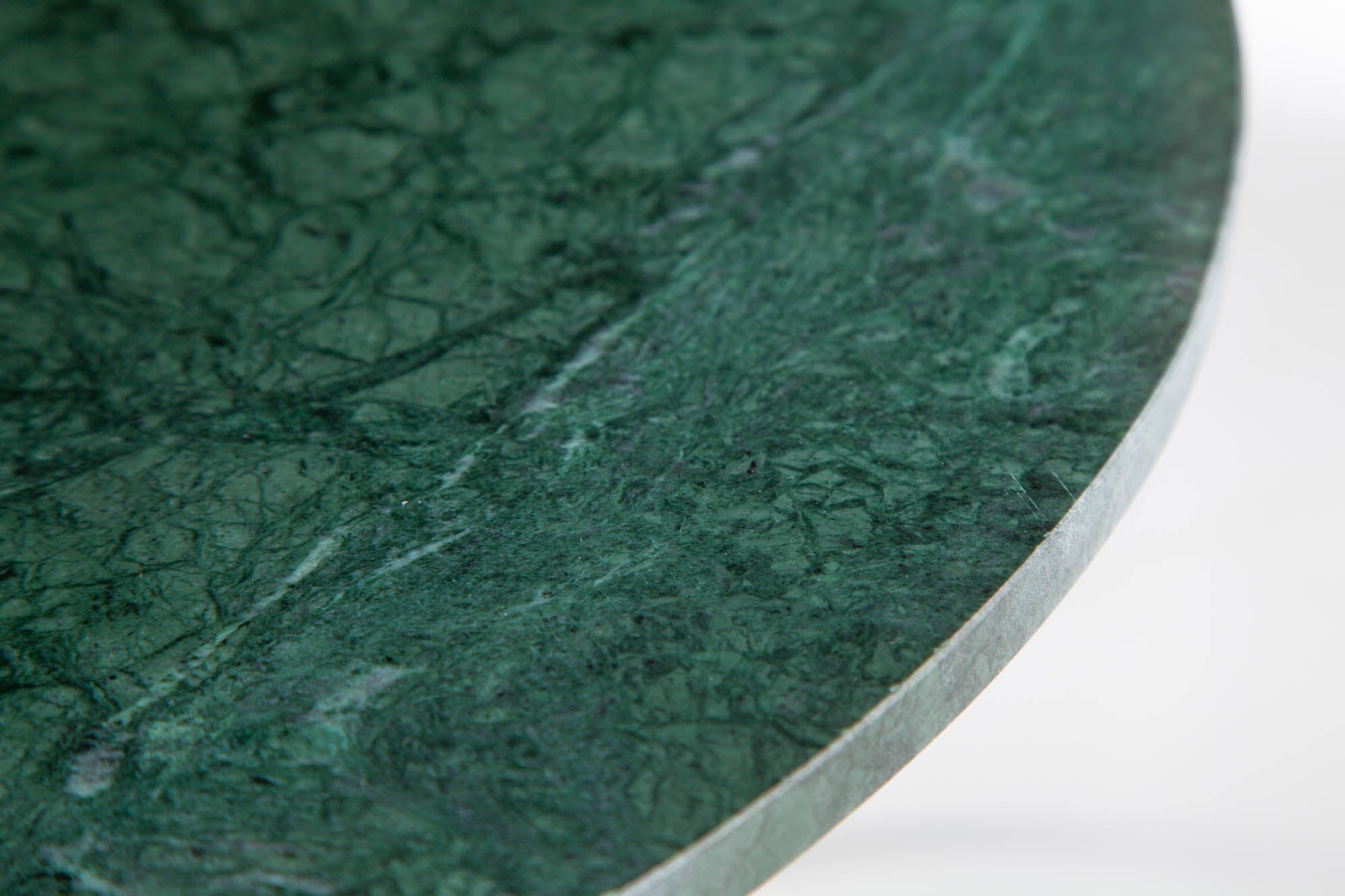 Table basse ronde NOBLE 65cm marbre vert plateau amovible pliable métal doré
