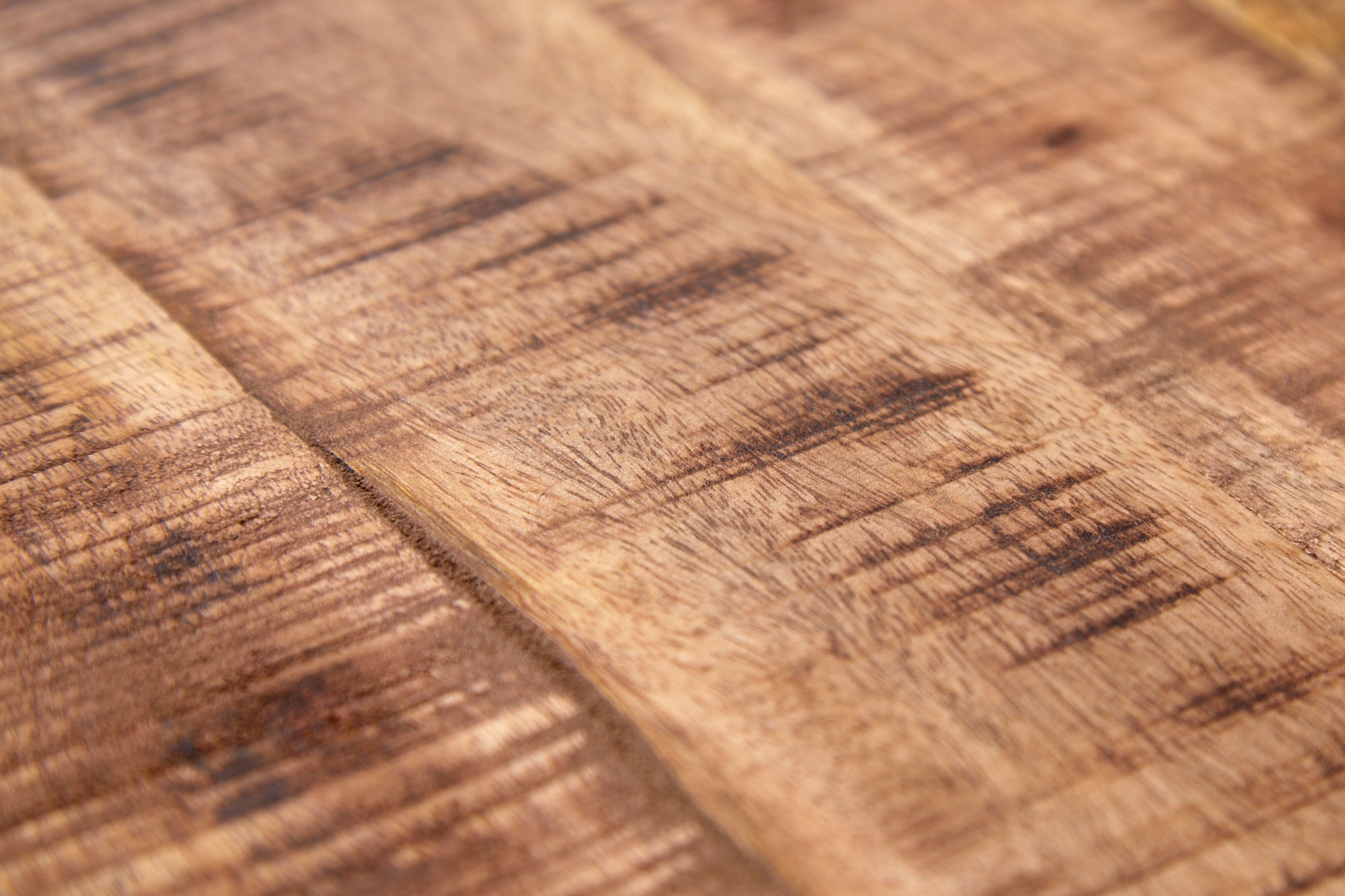 Table basse solide IRON CRAFT 70cm en bois de manguier avec tiroirs et espace de rangement