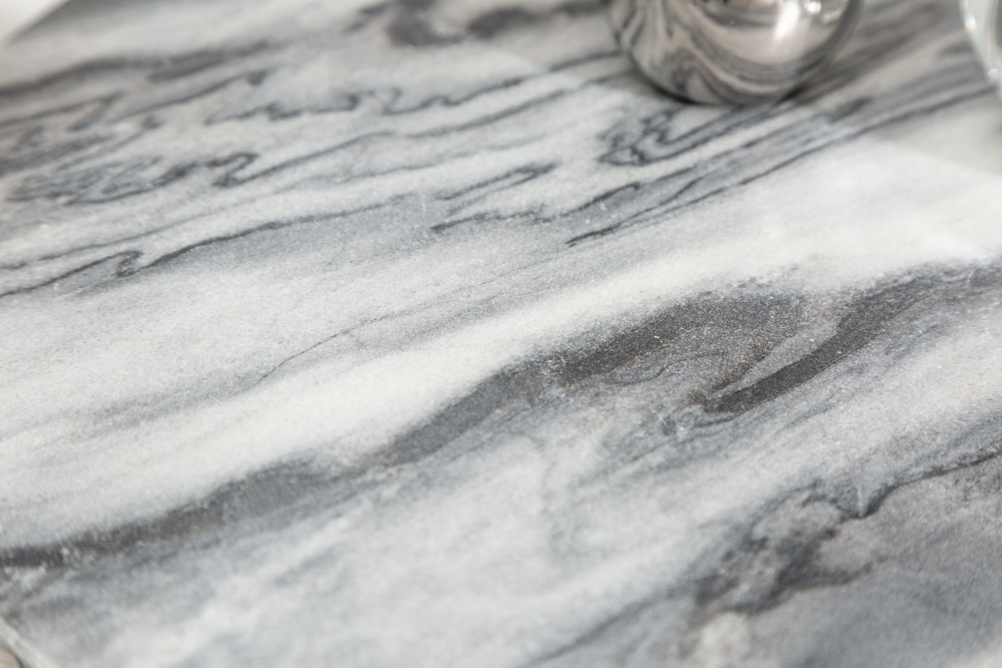 Table d'appoint artisanale NOBLE I 40cm marbre gris plateau amovible rond pliable