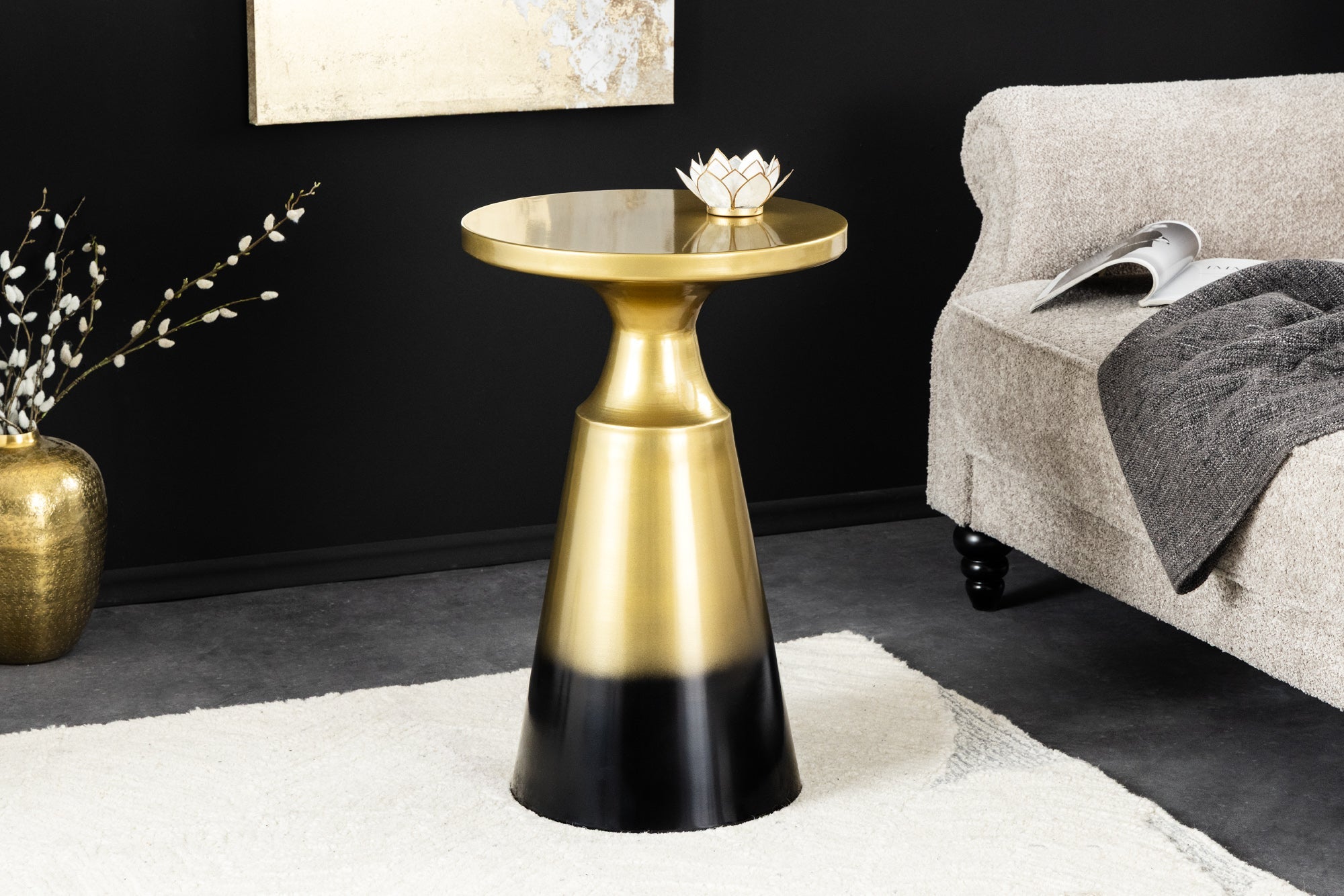 mesa-dappoint-design-abstract-60cm-metal-dorado-patrón-cepillo-cuchillo-hecho-a mano_43231 (inv)