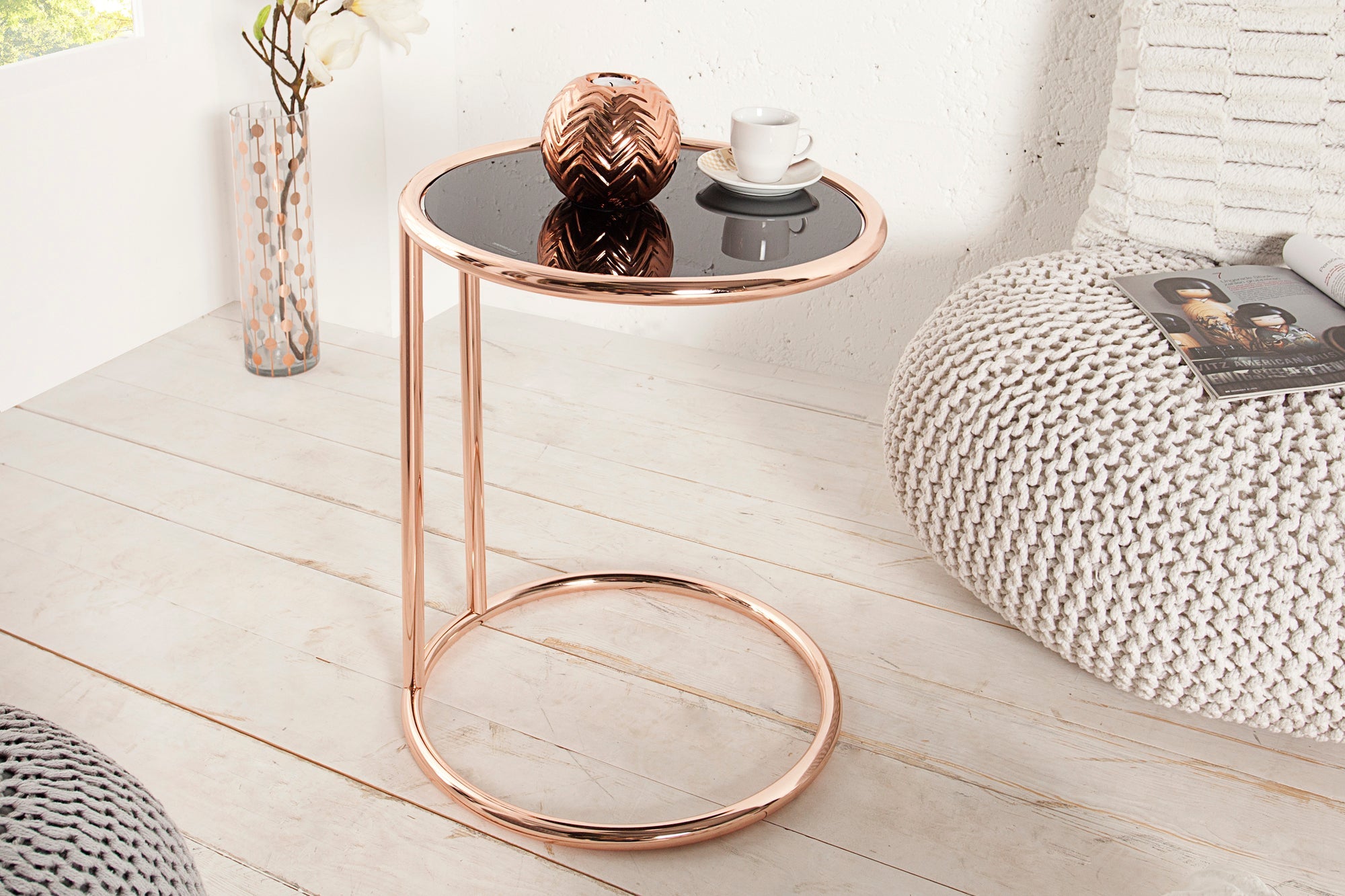 mesa-dappoint-design-art-deco-40cm-cobre-metal-cromo-vidrio-negro-redonda_36061 (inv)