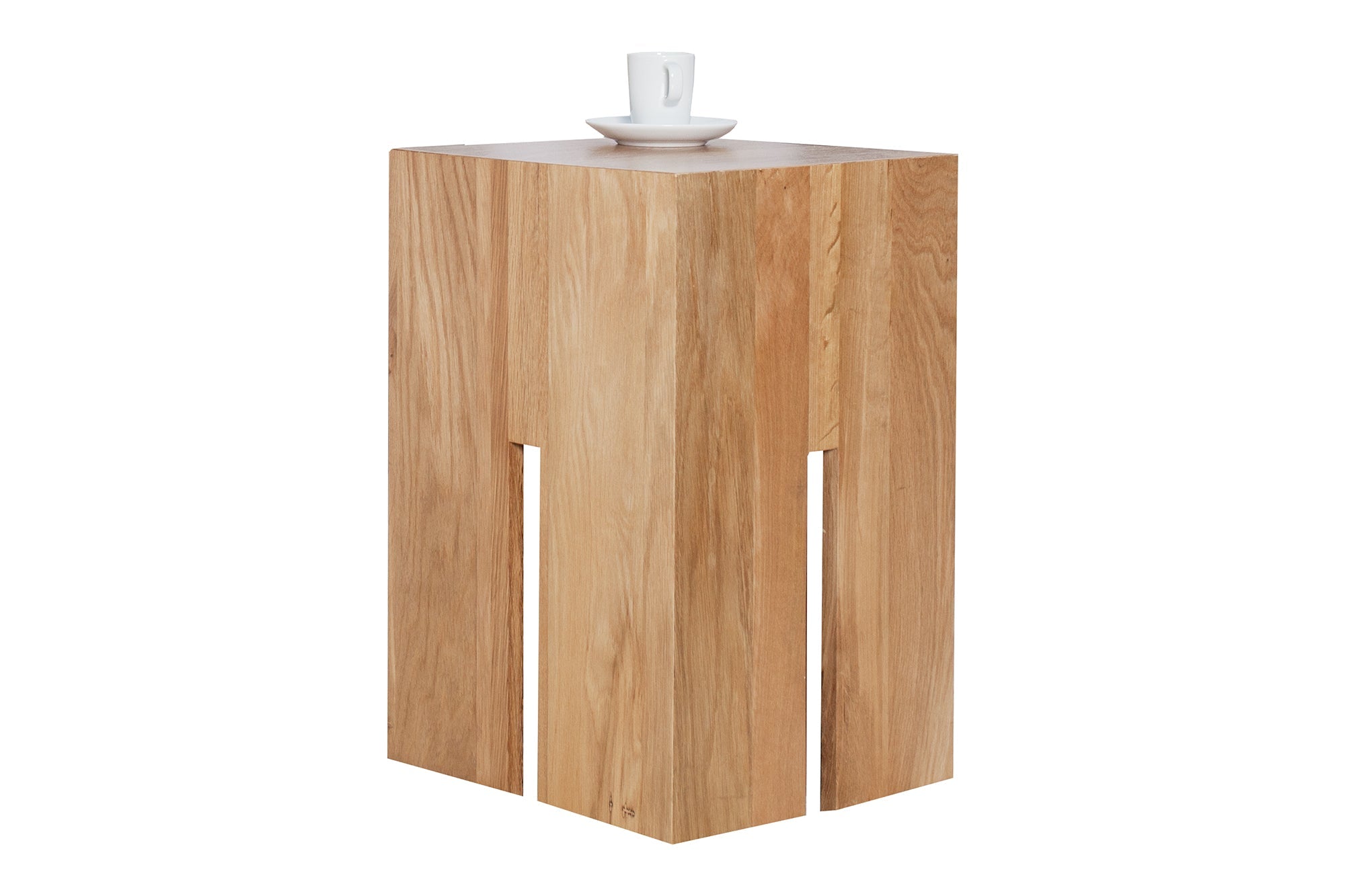 CASTILLO diseño mesa auxiliar 45cm roble silvestre natural madera maciza aceitada taburete