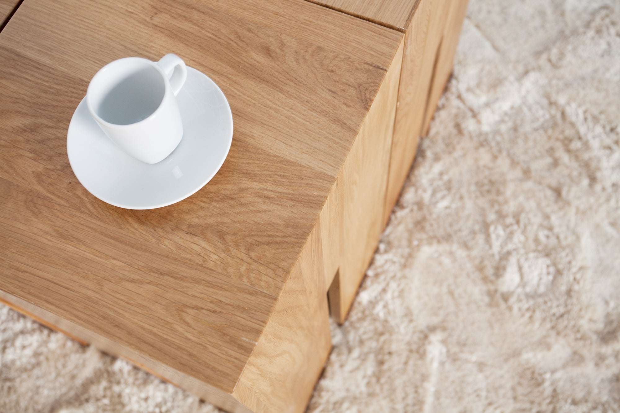 CASTILLO diseño mesa auxiliar 45cm roble silvestre natural madera maciza aceitada taburete