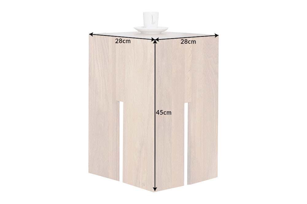 CASTILLO diseño mesa auxiliar 45cm roble silvestre natural madera maciza aceitada taburete