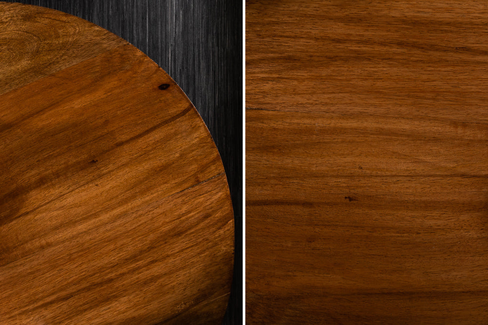 EXTRAVAGANCIA Mesa auxiliar de 60 cm de diseño mango macizo, base redonda de metal plateado