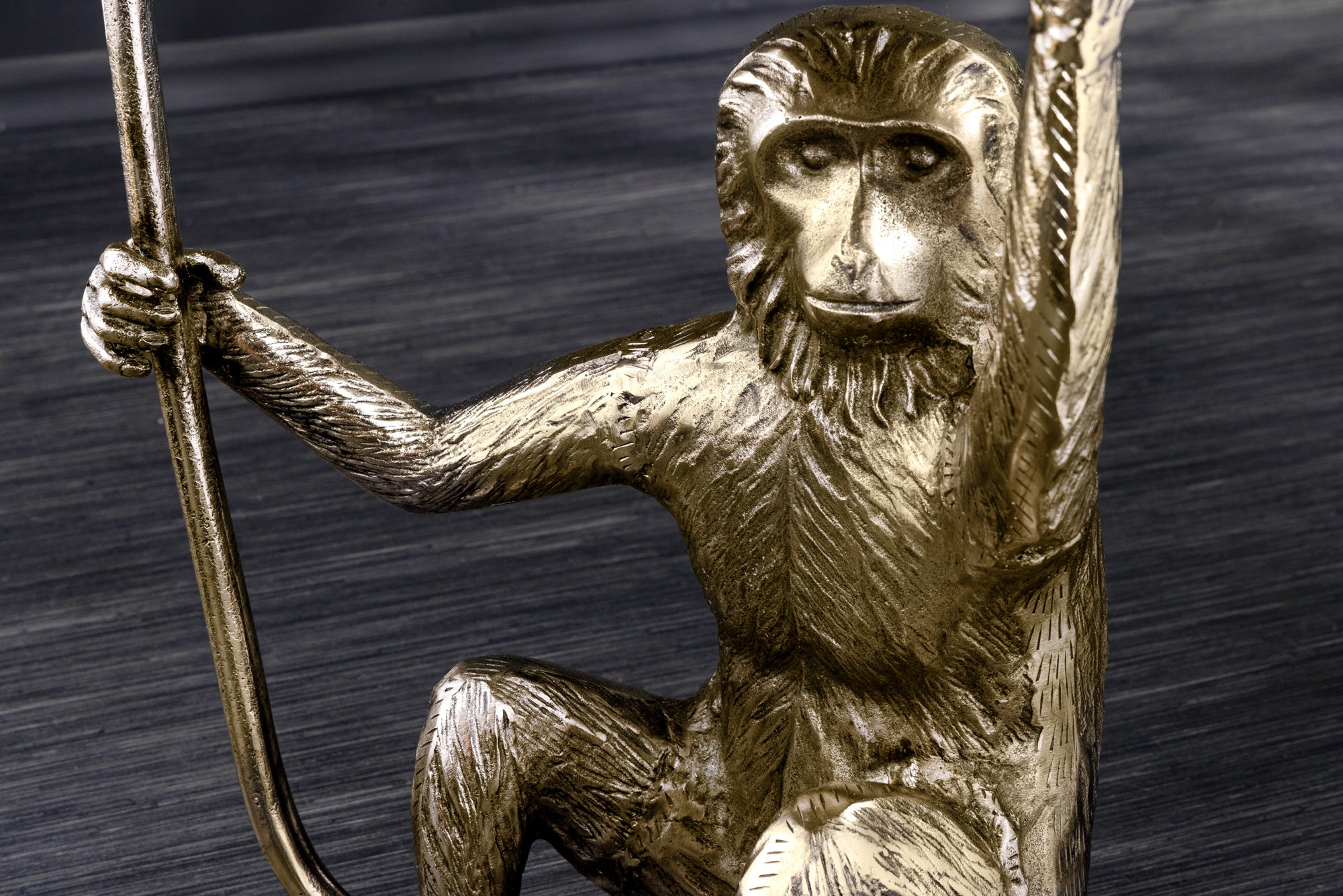 WILDLIFE MONKEY 60cm mesa auxiliar de metal dorado antiguo hecha a mano
