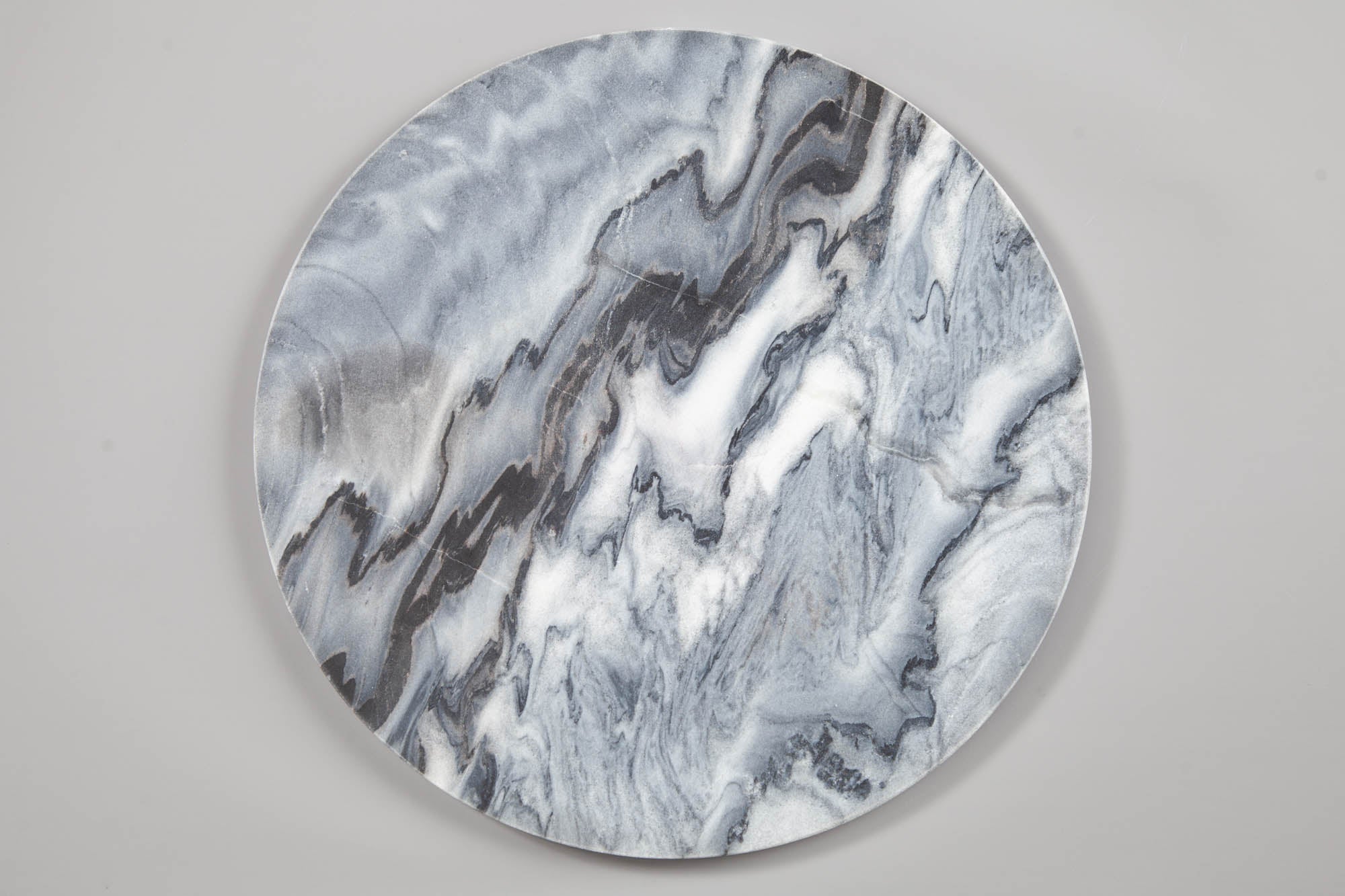 Table d'appoint exclusive NOBLE III 45 cm en marbre véritable gris ronde de haute qualité