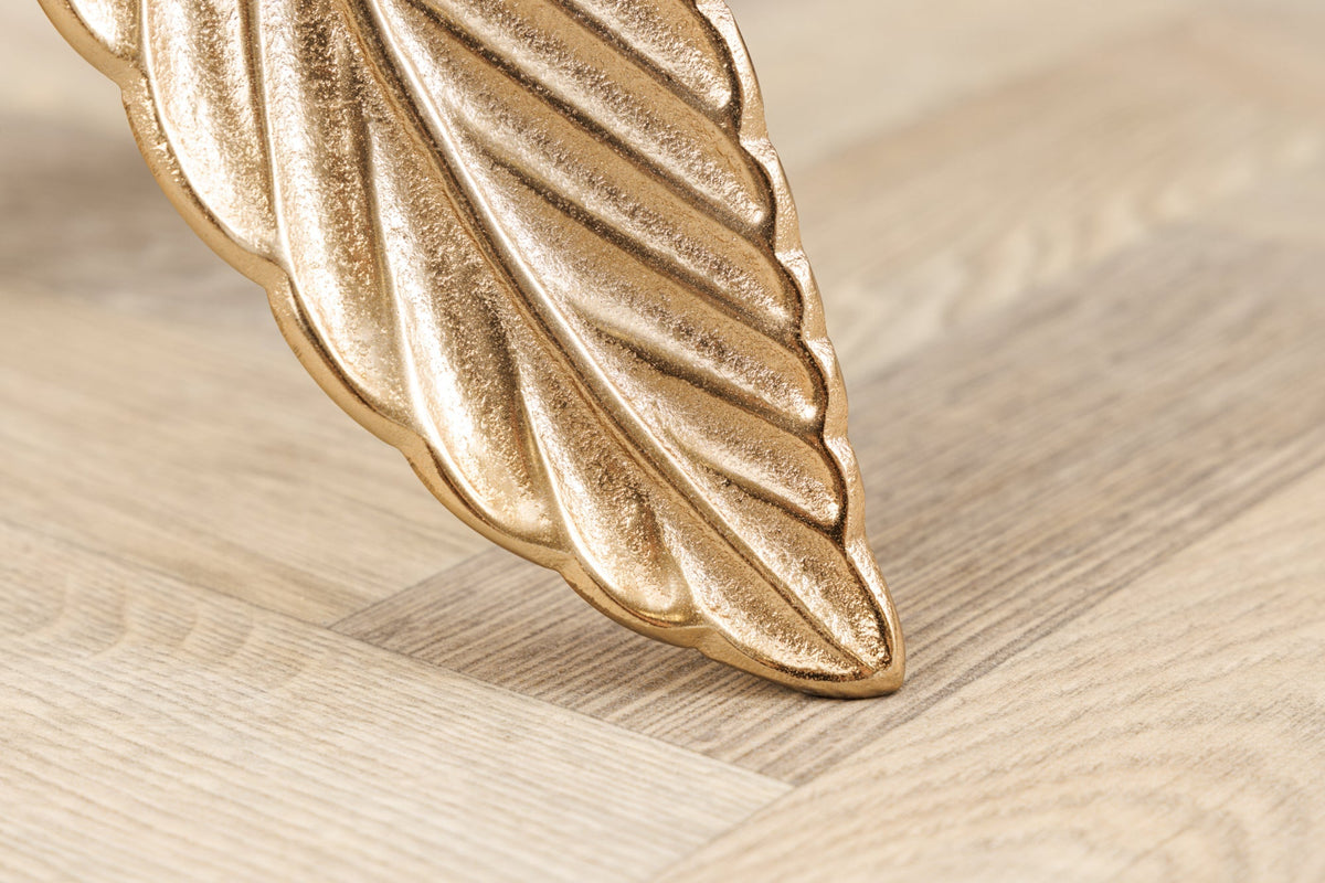 Table d’appoint extravagante FEATHER 65cm plateau en verre doré fait main ronde