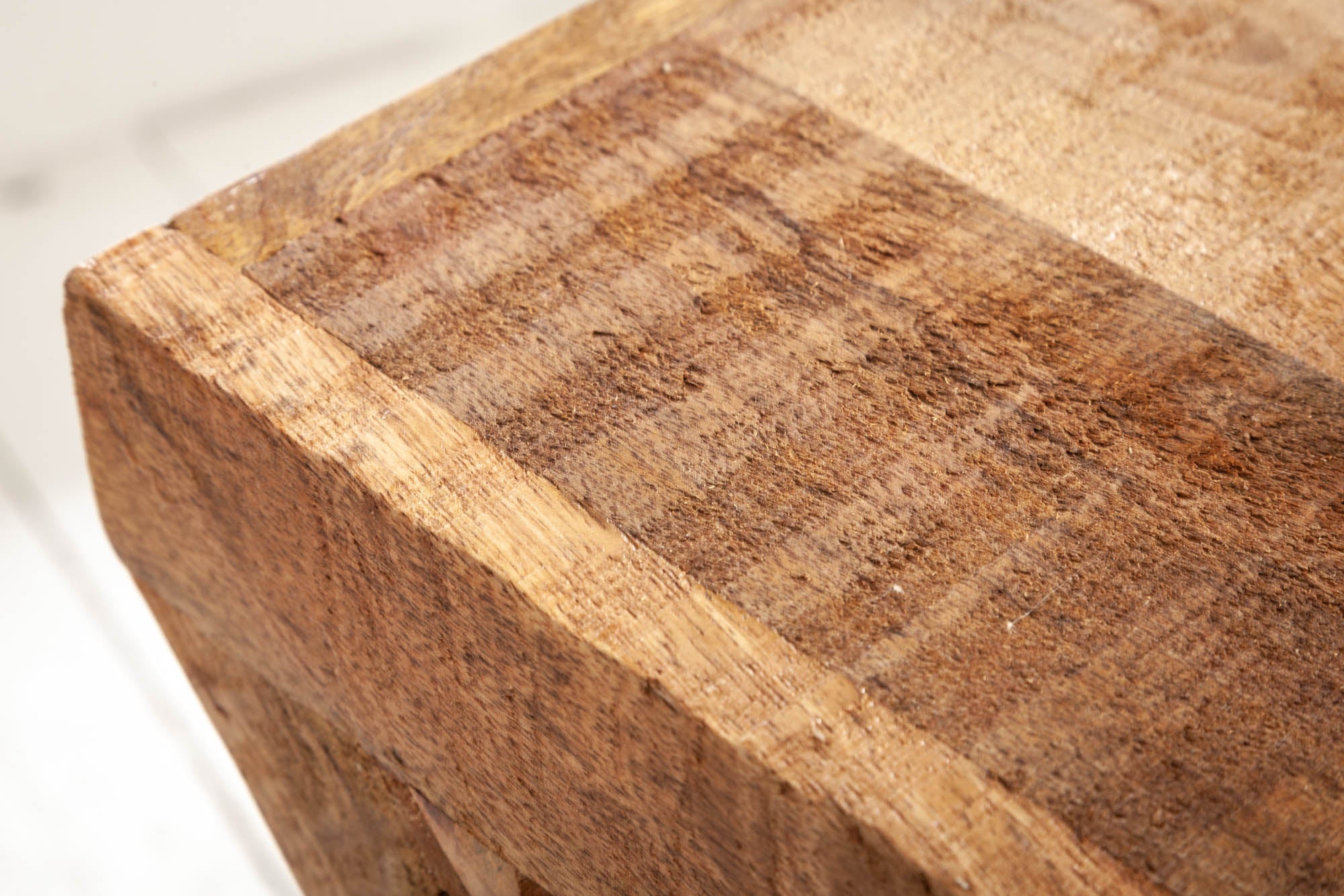 Mesa auxiliar en forma de Z de madera maciza de mango 45 cm hecha a mano