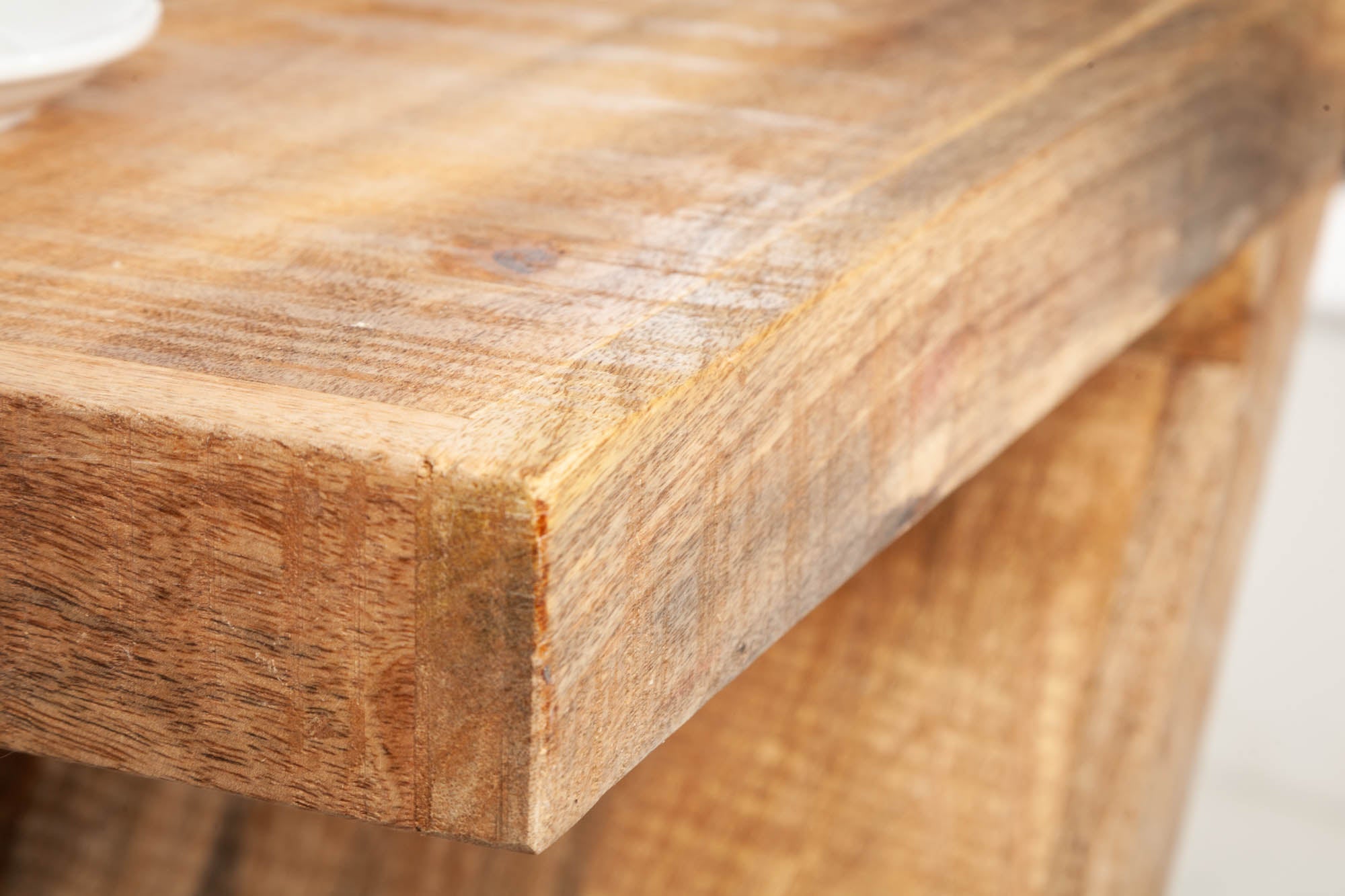 Mesa auxiliar en forma de Z de madera maciza de mango 45 cm hecha a mano
