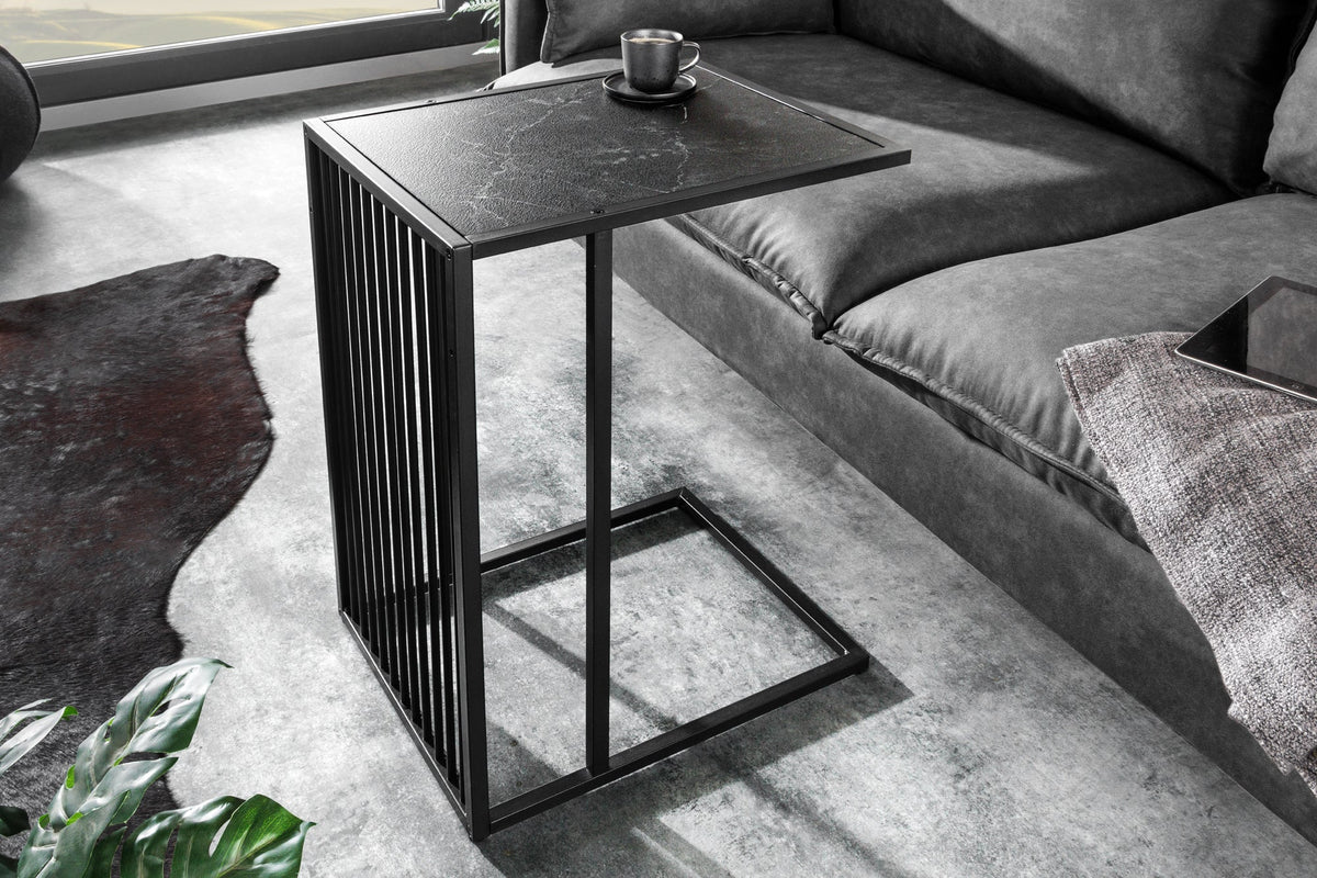 Table d’appoint moderne ARCHITECTURE 65cm table d’ordinateur portable en métal graphite