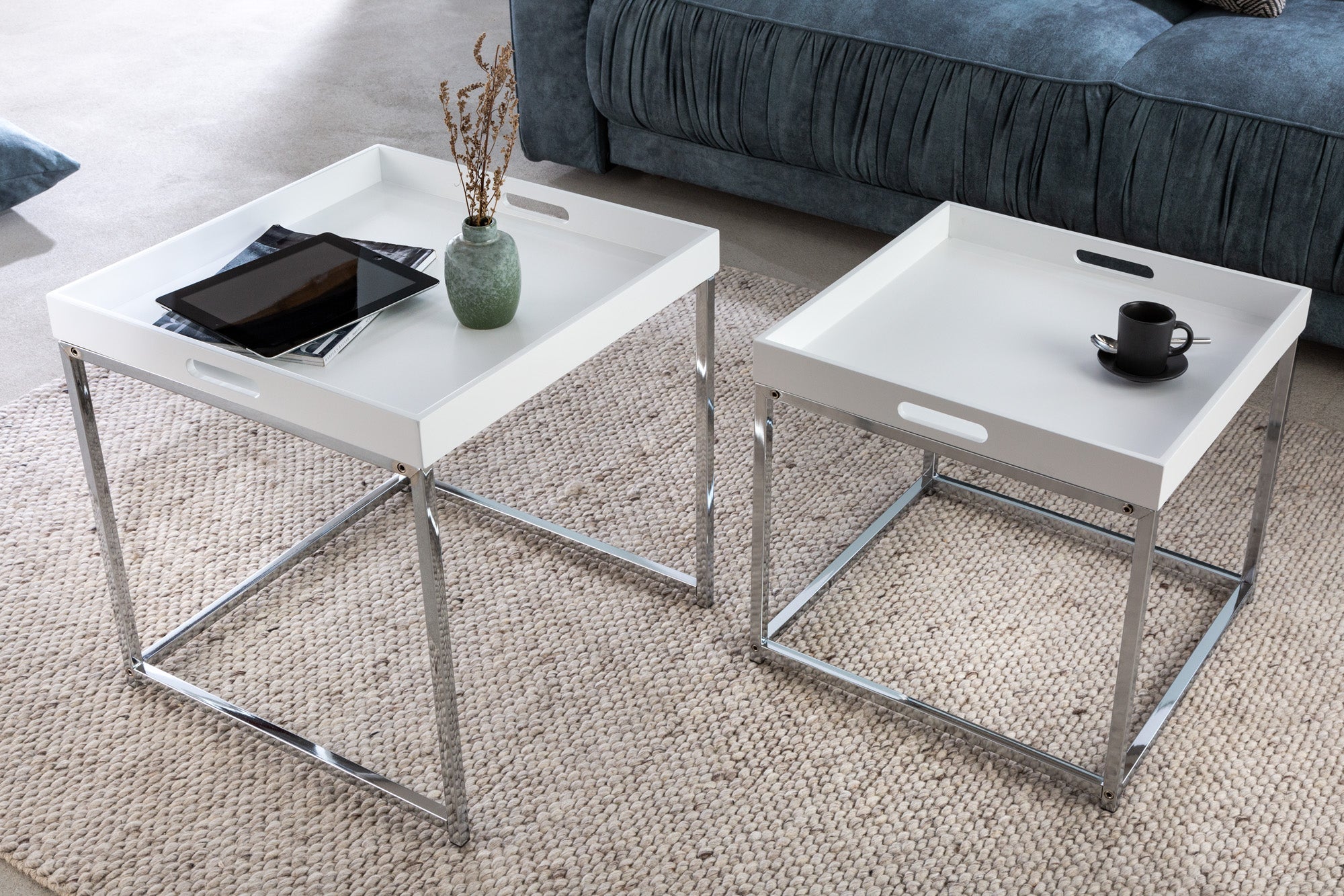 table-dappoint-modern-lot-of-2-elements-50cm-white-chrome-removable-top_41357 (inv)