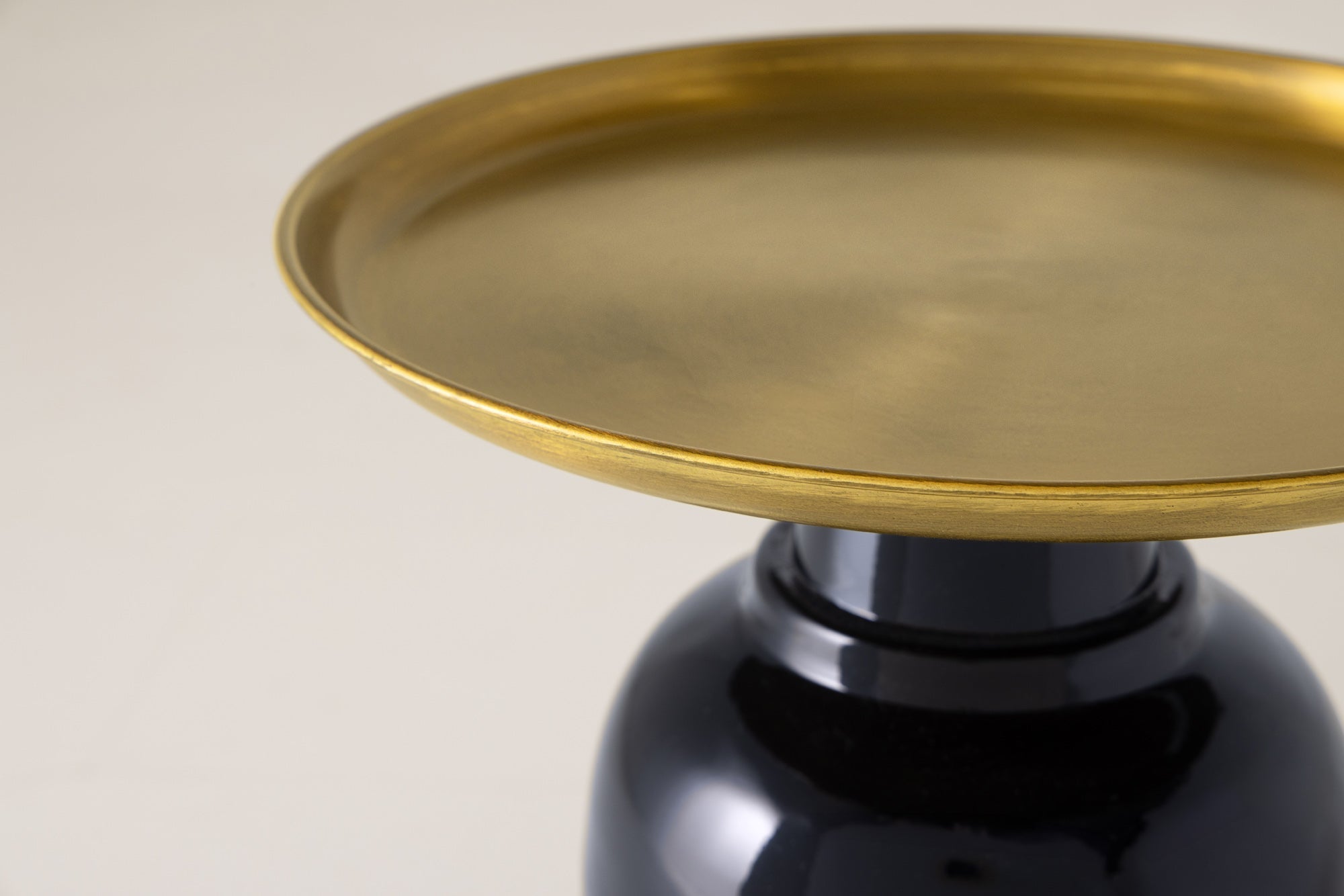 ELEGANCIA mesa auxiliar redonda 50cm metal dorado negro antiguo hierro hecho a mano