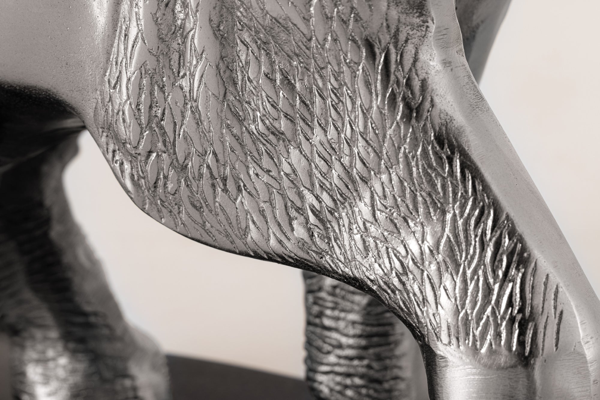 ELEFANTE mesa auxiliar redonda 80cm metal plateado cristal marmol escultura hecha a mano