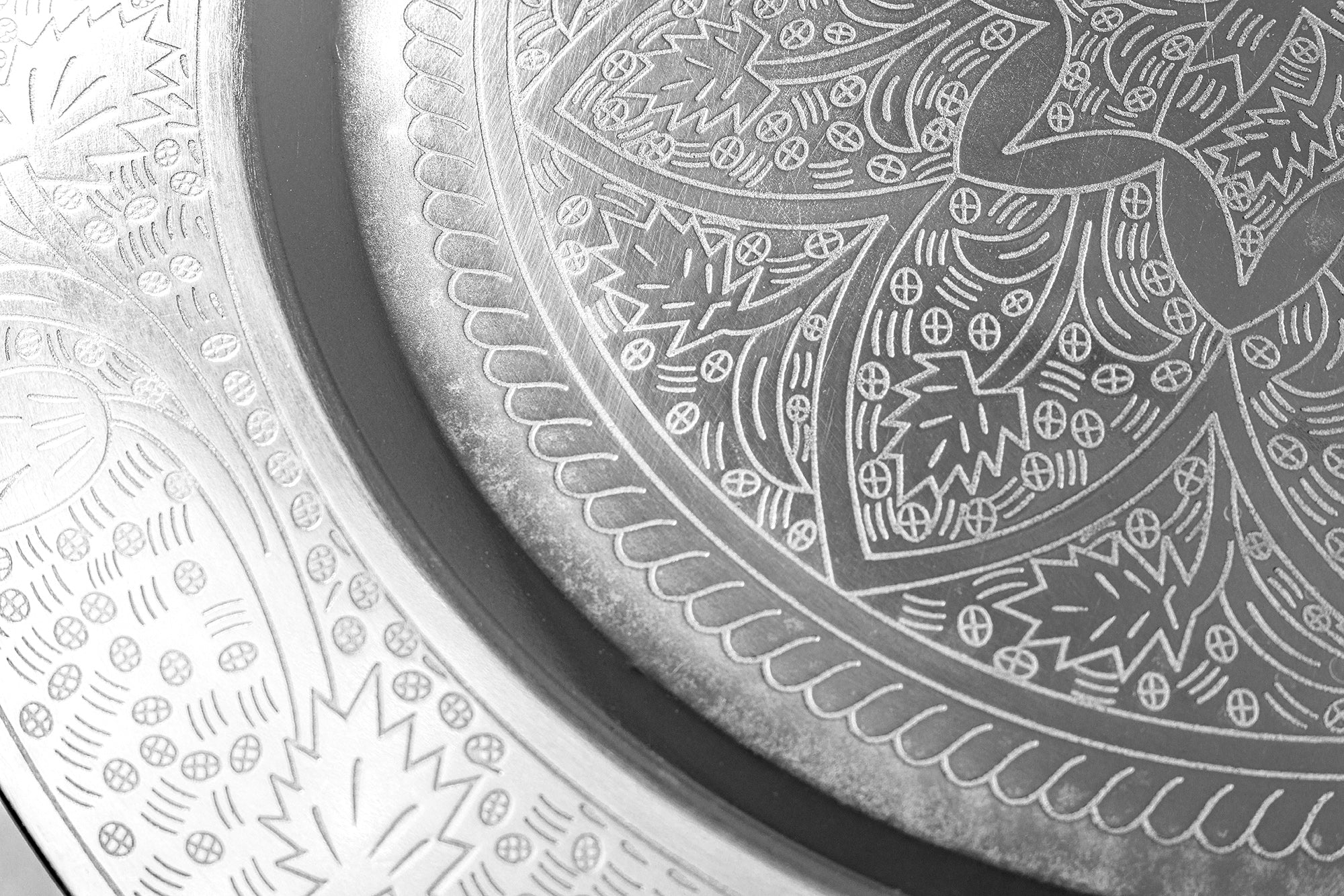 Table d'appoint ronde MARRAKESH 40cm table à thé argentée plateau amovible pliable