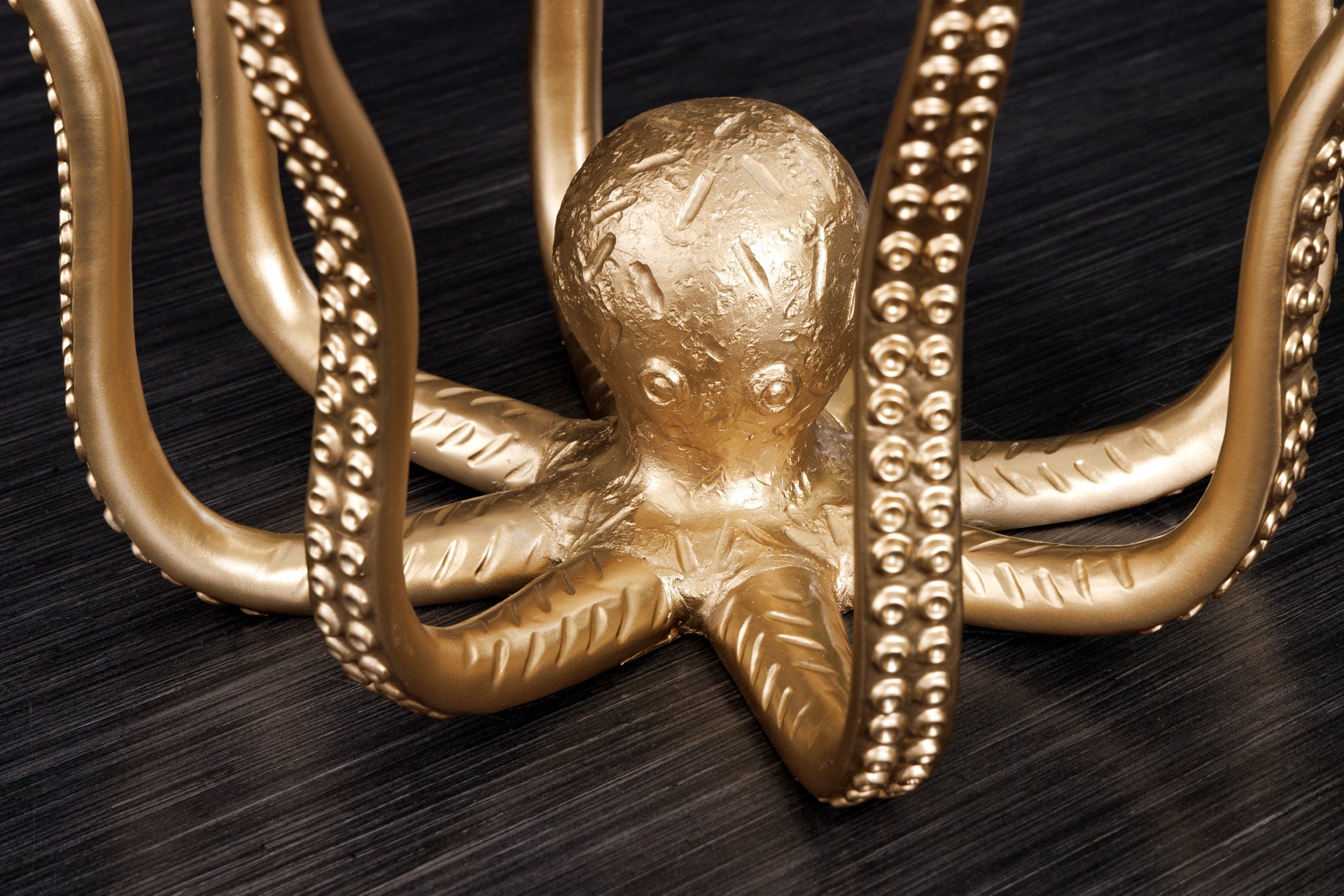 WILDLIFE OCTOPUS mesa auxiliar redonda 50cm oro escultura vidrio