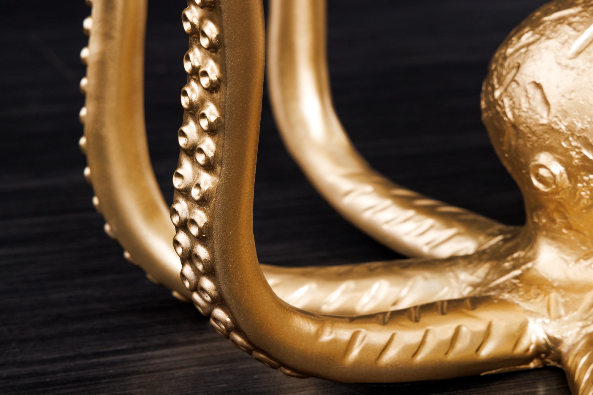 WILDLIFE OCTOPUS mesa auxiliar redonda 50cm oro escultura vidrio