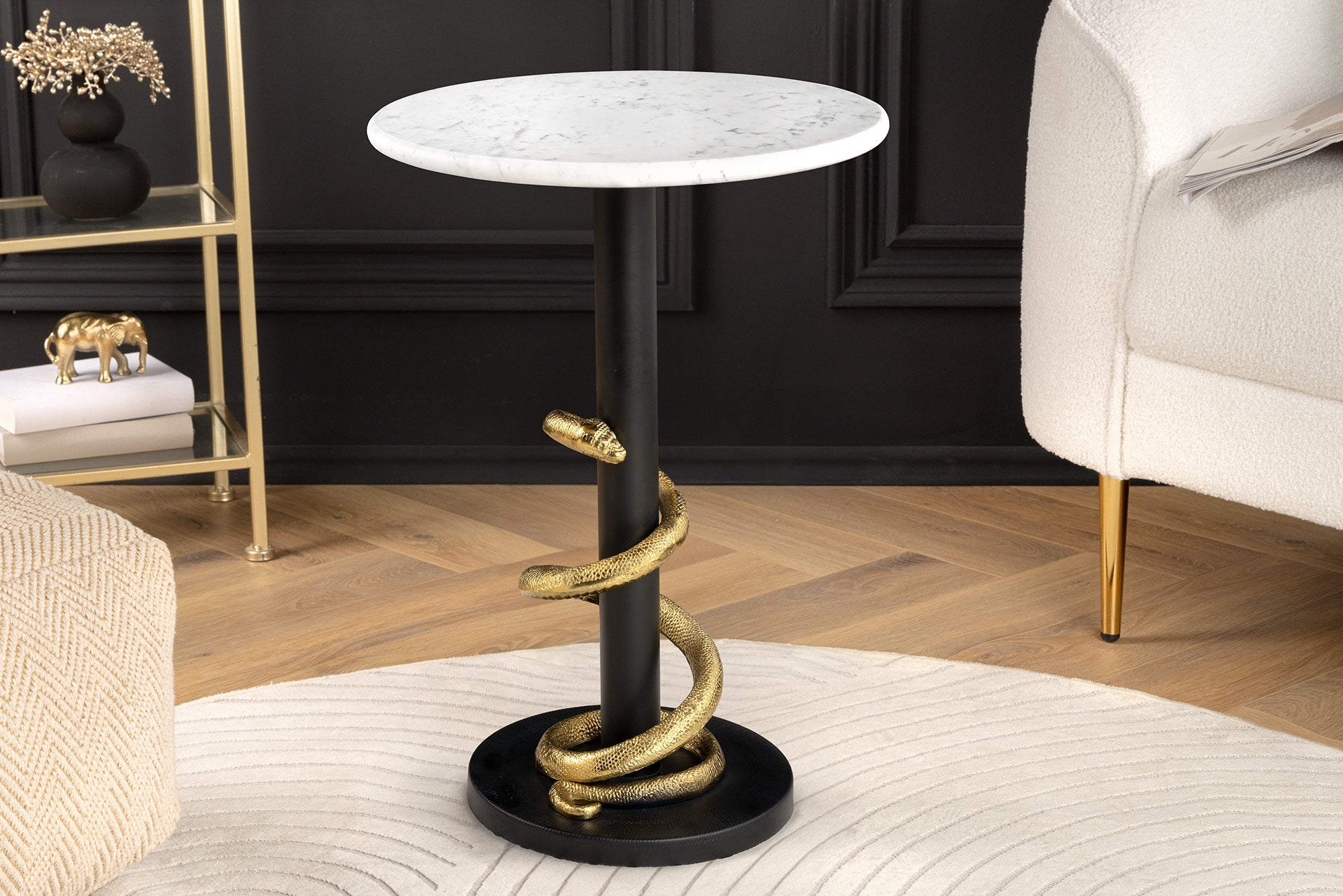 mesa-dappoint-redonda-serpiente-silvestre-55cm-mármol-blanco-oro-negro-serpiente-escultura_44831 (inv)