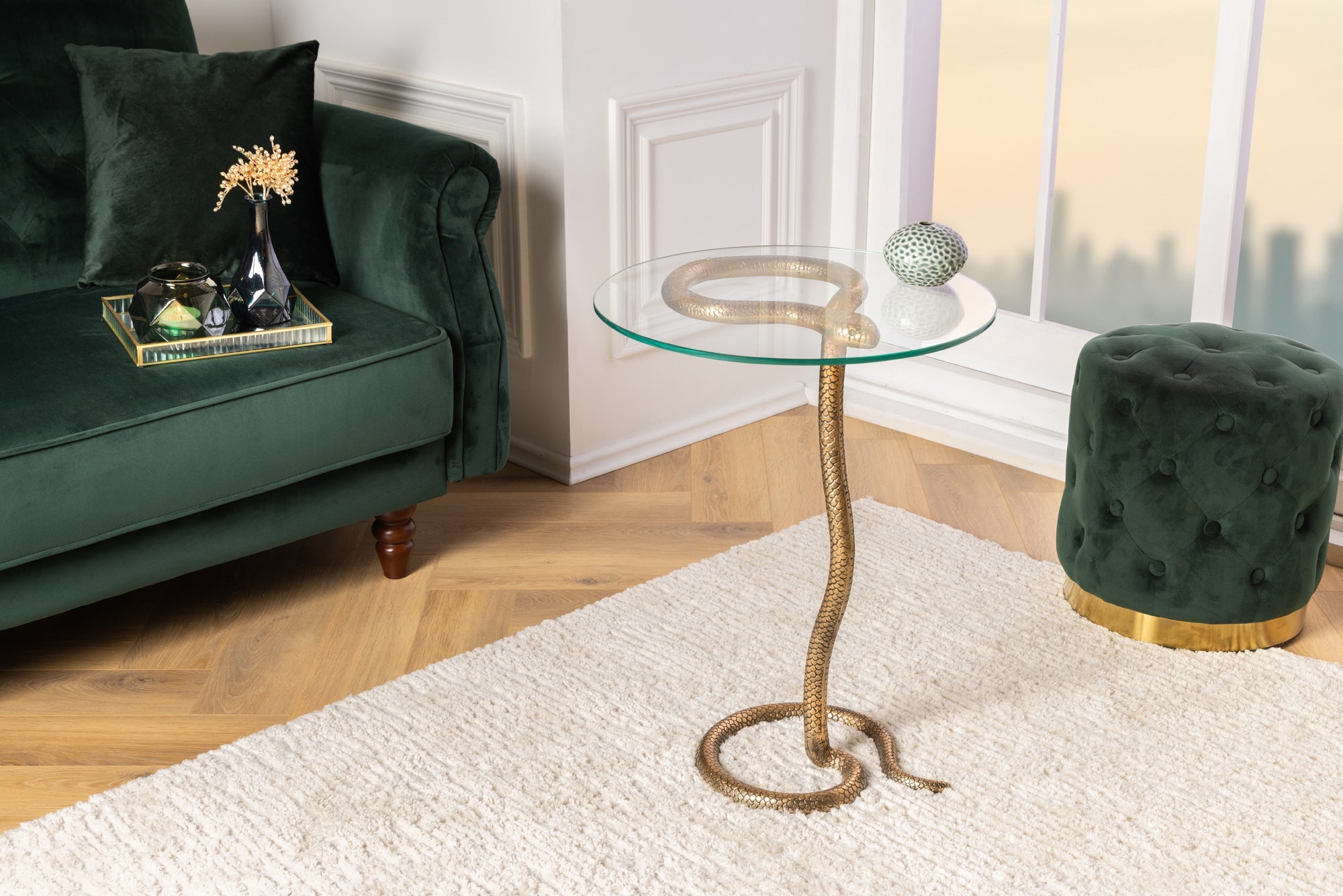 mesa-dapunto-redonda-salvaje-serpiente-65cm-cobre-metal-antiguo-cristal-hecho-a mano_43513 (inv)