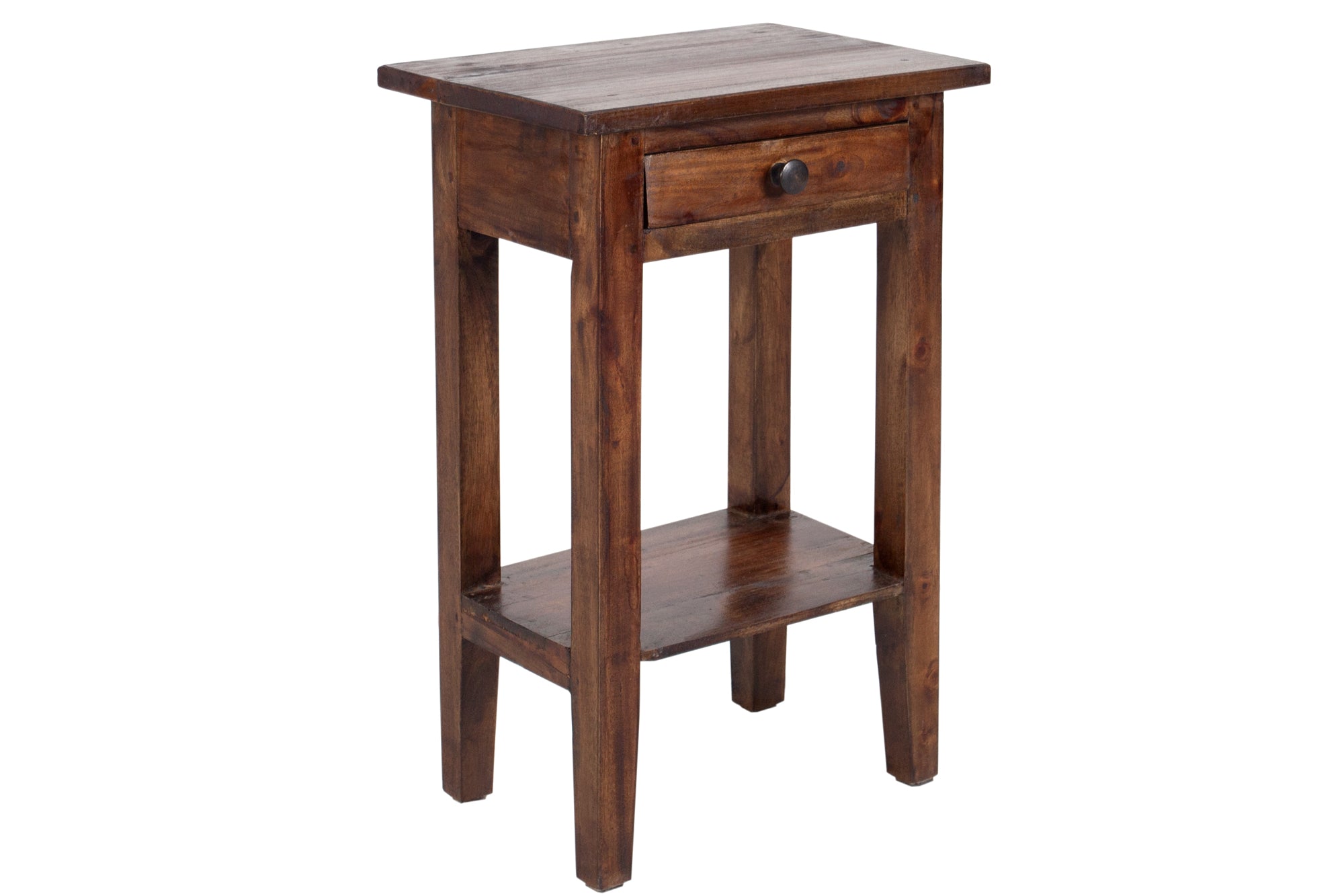 HEMINGWAY Mesa auxiliar de teléfono de caoba maciza de 55 cm en estilo shabby chic