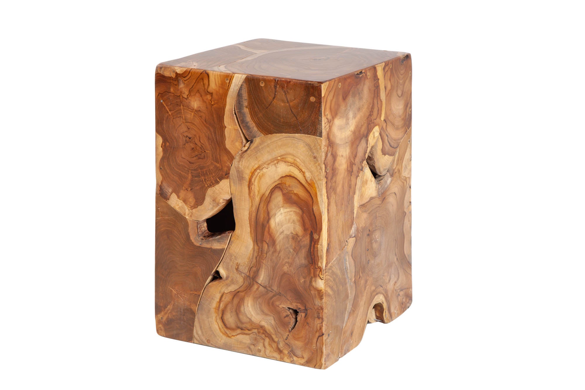 Table d’appoint solide SQUARE 30cm tabouret cube en teck