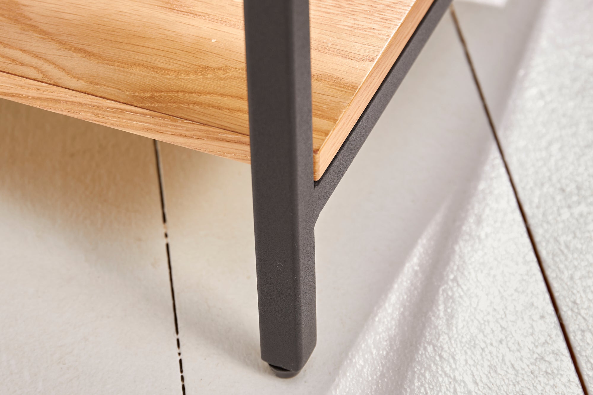 Table de chevet industrielle ELEMENTS Table d’appoint 40cm en chêne avec tiroir