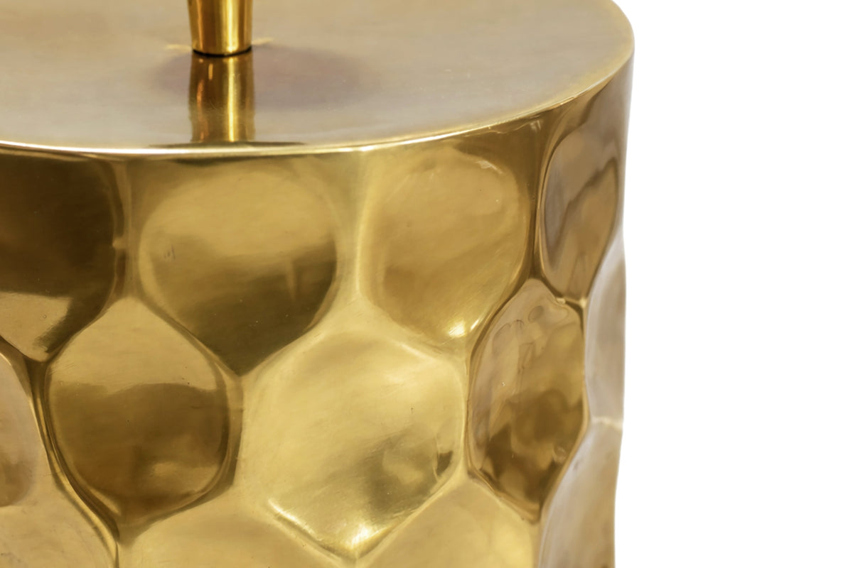 Table lamp AURELIA 55cm hammer stroke effect gold / adjustable lampshade
