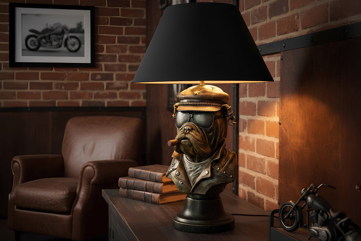 Table lamp BULLDOG 55cm bronze black shade