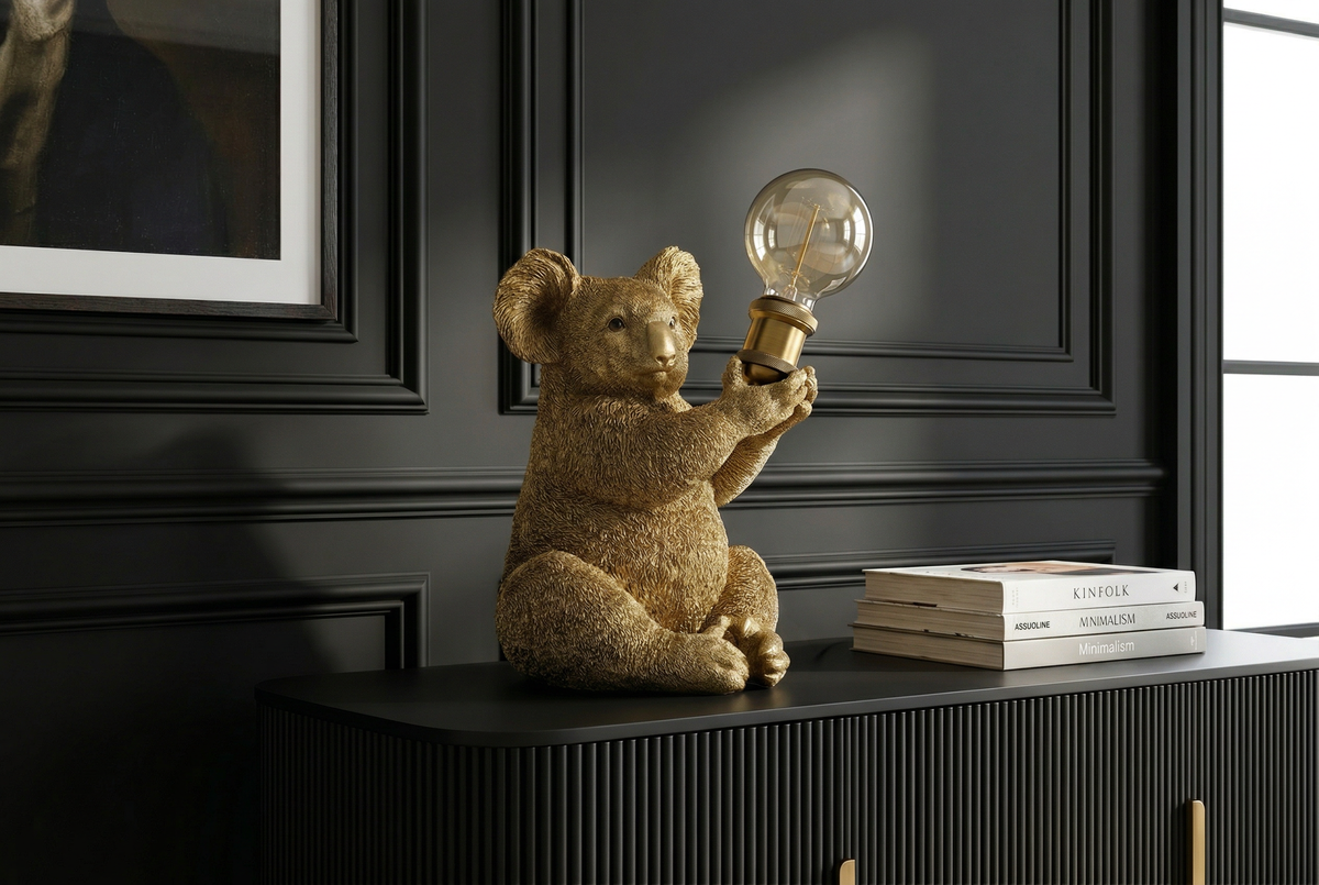 Table lamp KOALA 30cm gold sculpture