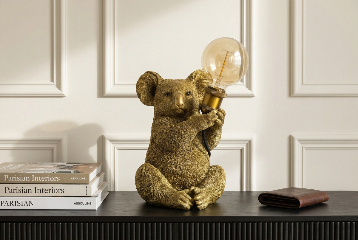 Table lamp KOALA 30cm gold sculpture