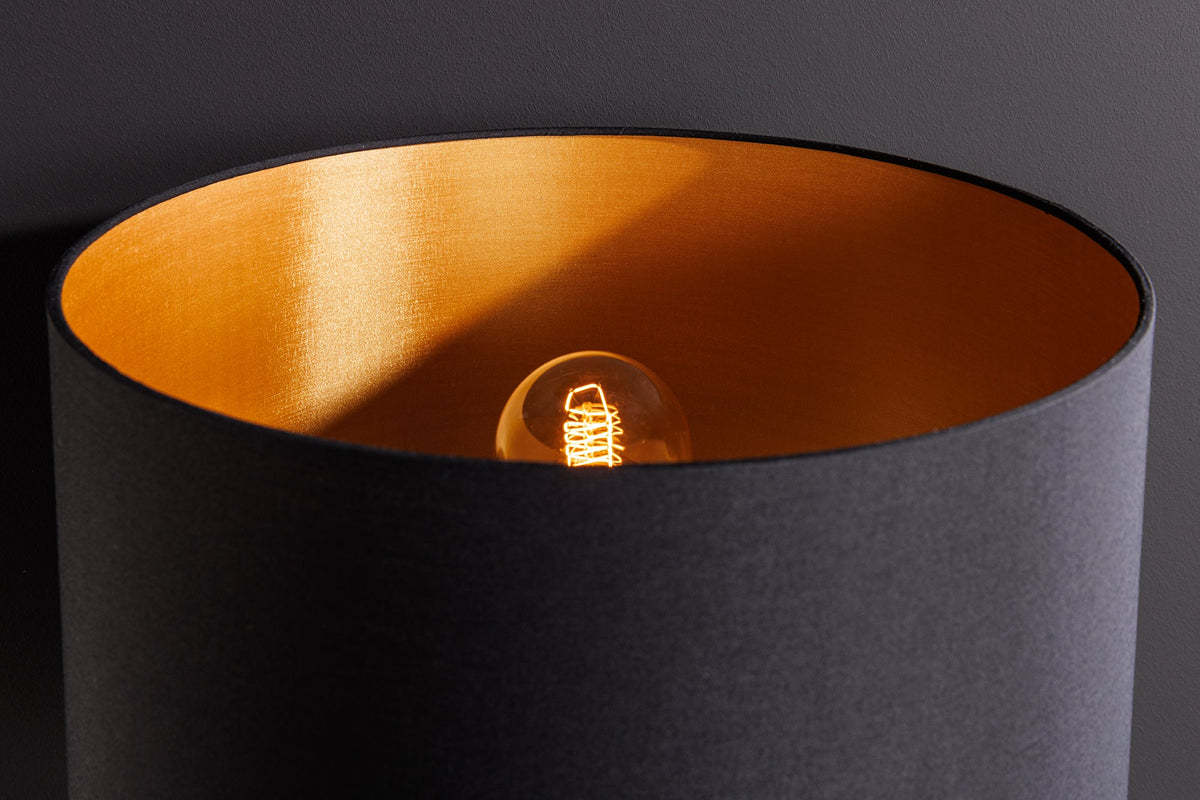 Table lamp ZEA 60cm gradient seagrass natural brown gold w/ lampshade rough linen black