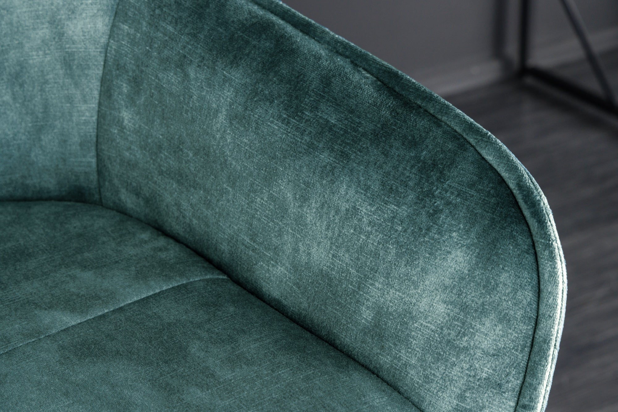 Tabouret de bar design EUPHORIA velours gris pieds métal noir chaise de bar avec dossier