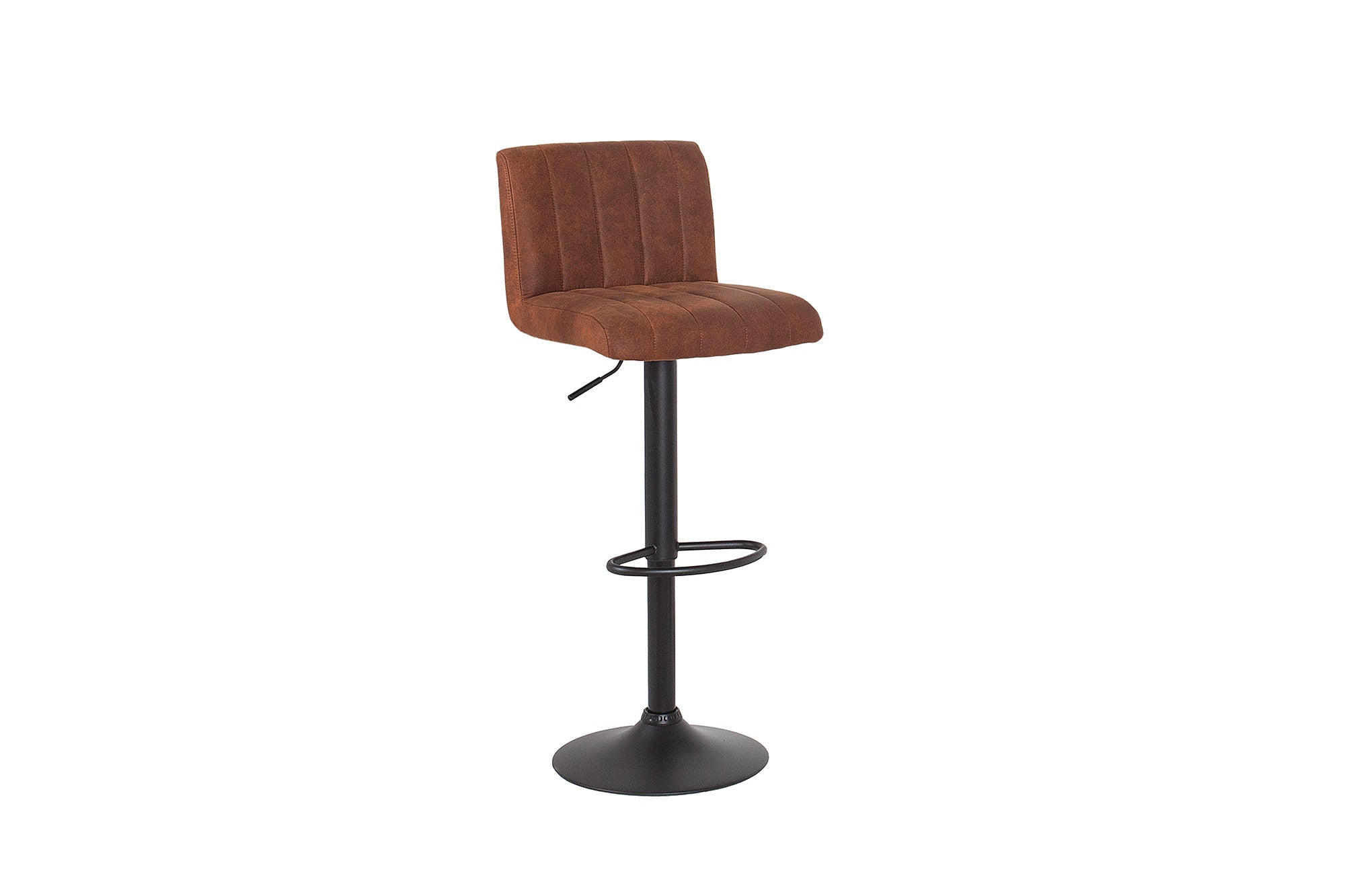 Tabouret de bar pivotant PORTLAND chaise de bar en microfibre marron vintage avec dossier réglable en hauteur