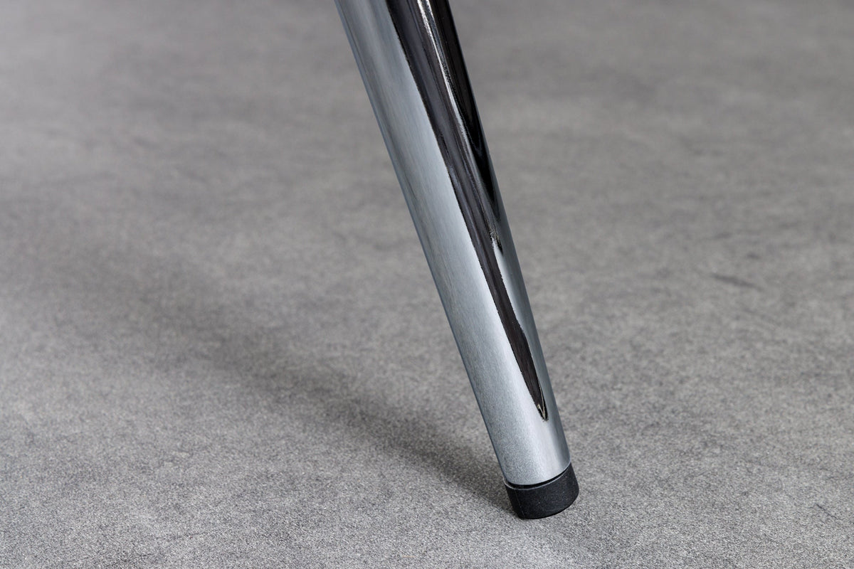 Tabouret de bar réglable en hauteur INDUSTRIAL chrome argent noir métal rond rotatif