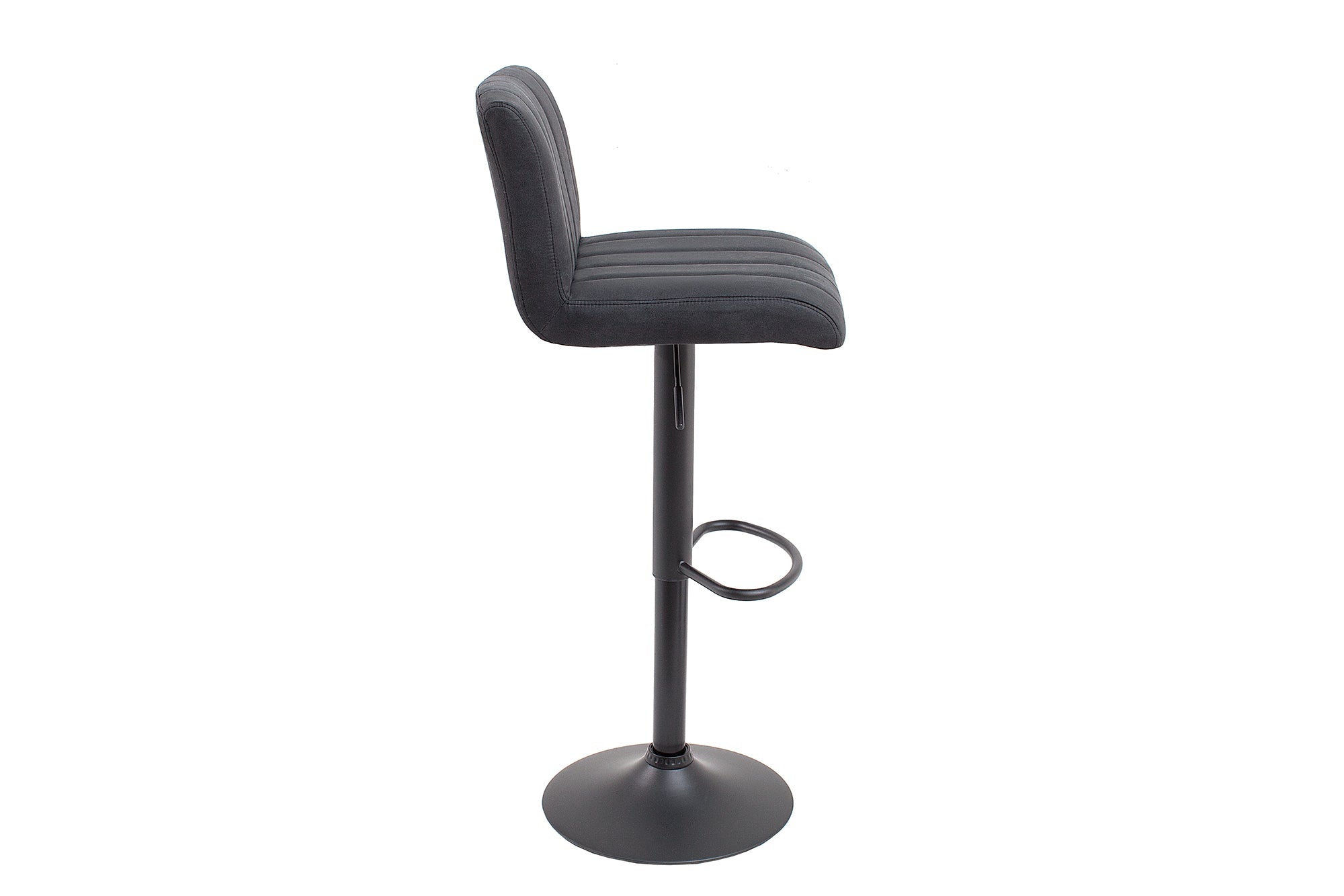 Tabouret de bar rotatif PORTLAND chaise de bar vintage en microfibre gris avec dossier réglable en hauteur