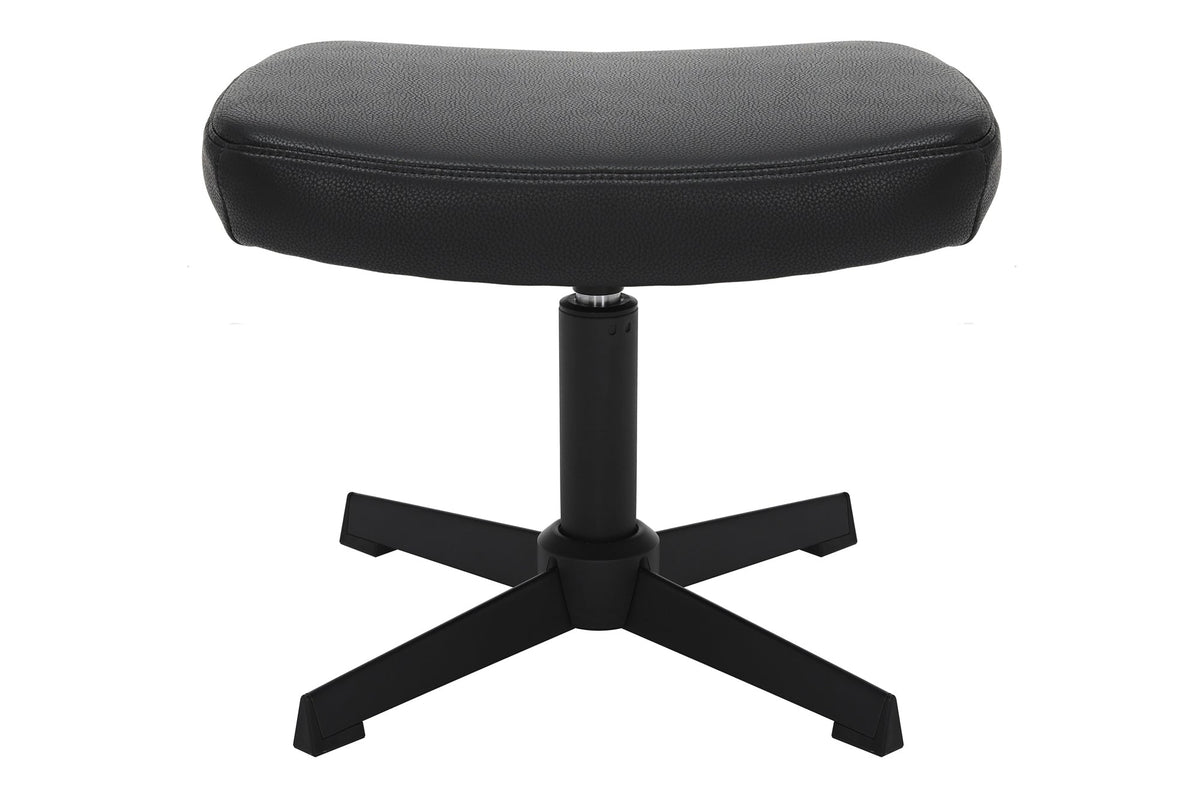 Tabouret design VOGUE 45cm simili cuir noir pieds métal pivotants