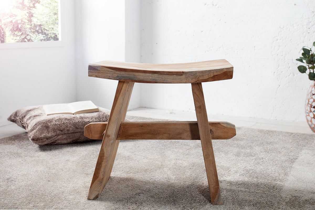Tabouret massif ZEN 40cm teck table d'appoint