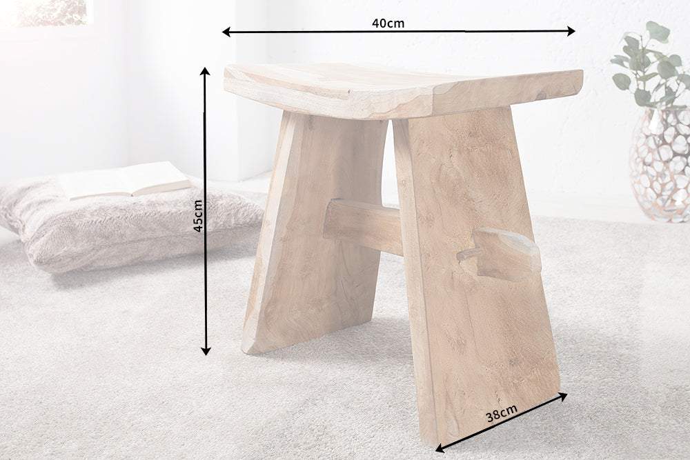 Tabouret massif ZEN 40cm teck table d'appoint