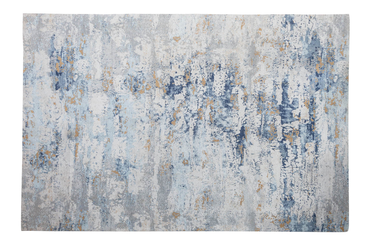 Tapis design ABSTRAKT XXL 350x240m gris bleu coton
