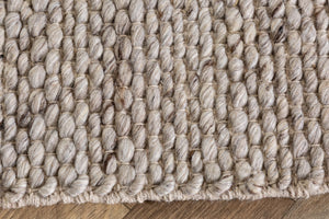 Tapis design LAINE 240x160cm gris argenté en laine