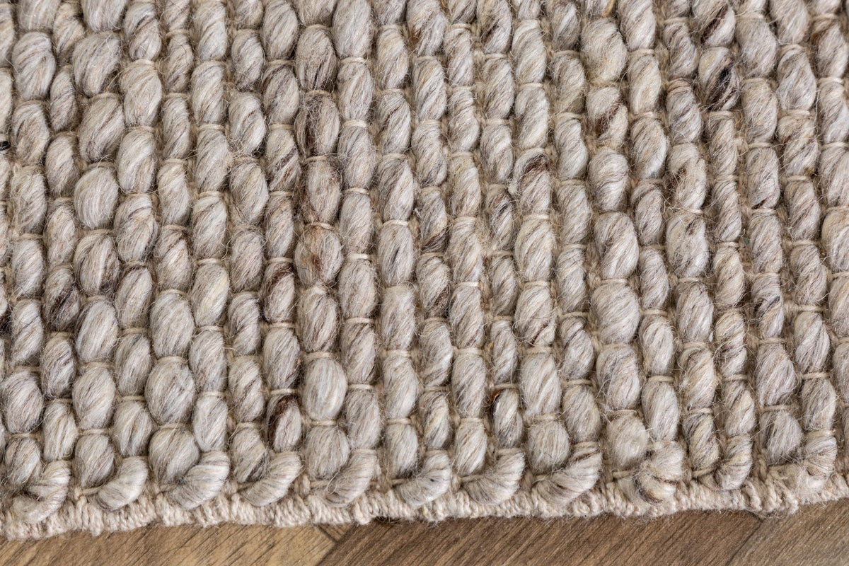 Tapis design LAINE 240x160cm gris argenté en laine