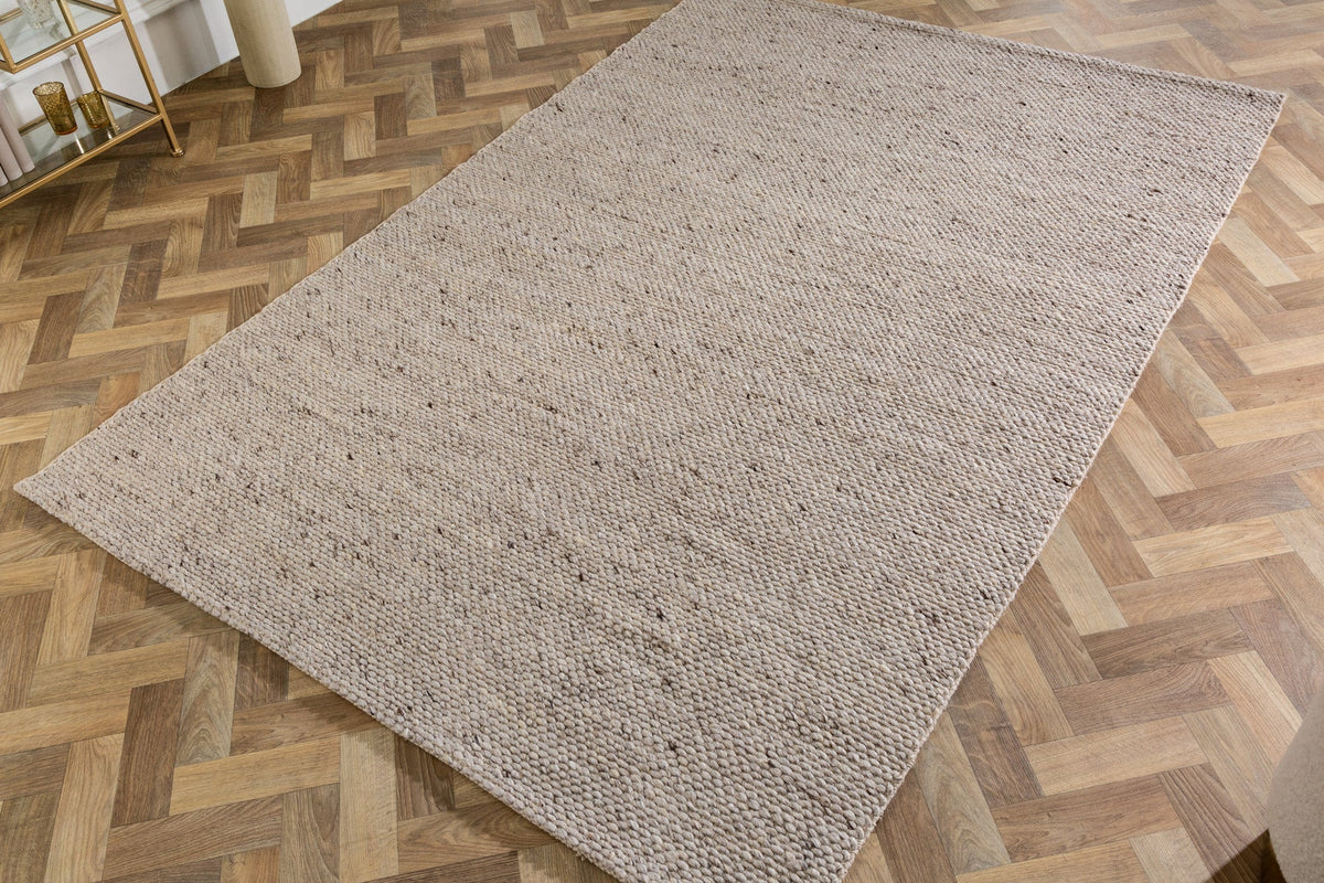 Tapis design LAINE 240x160cm gris argenté en laine