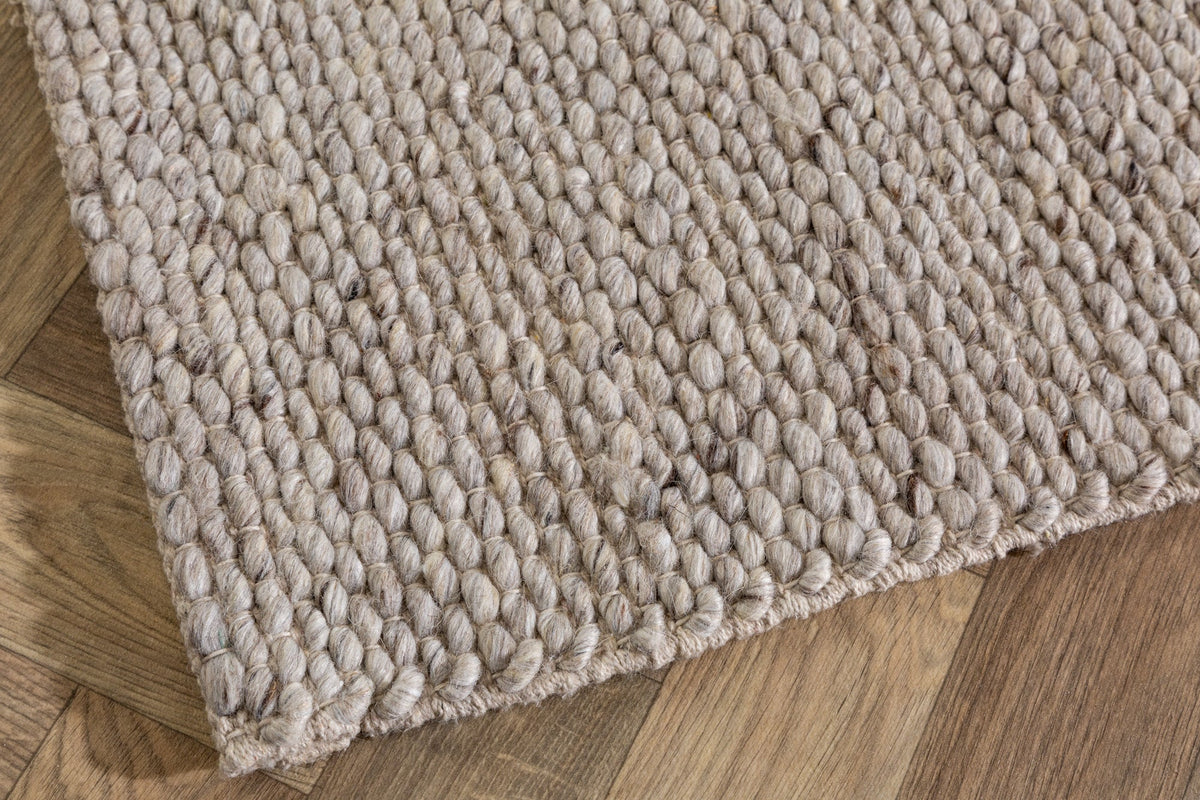 Tapis design LAINE 240x160cm gris argenté en laine