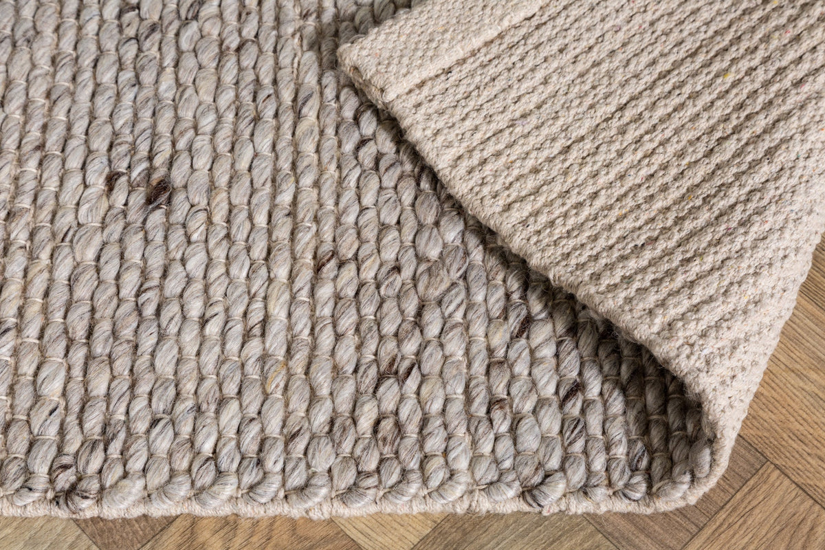 Tapis design LAINE 240x160cm gris argenté en laine