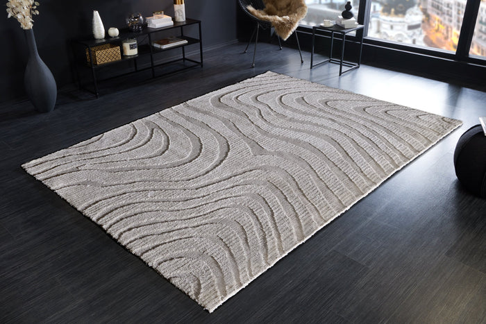 Tapis design WAVE 240x170cm gris effet 3D