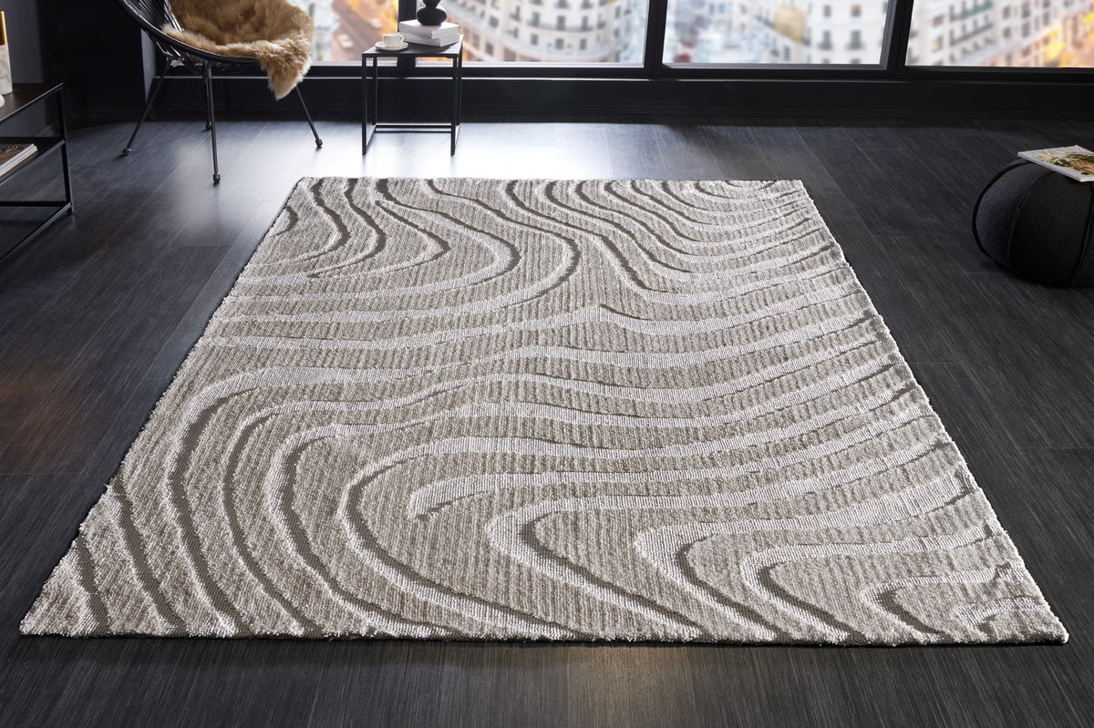 Tapis design WAVE 240x170cm gris effet 3D