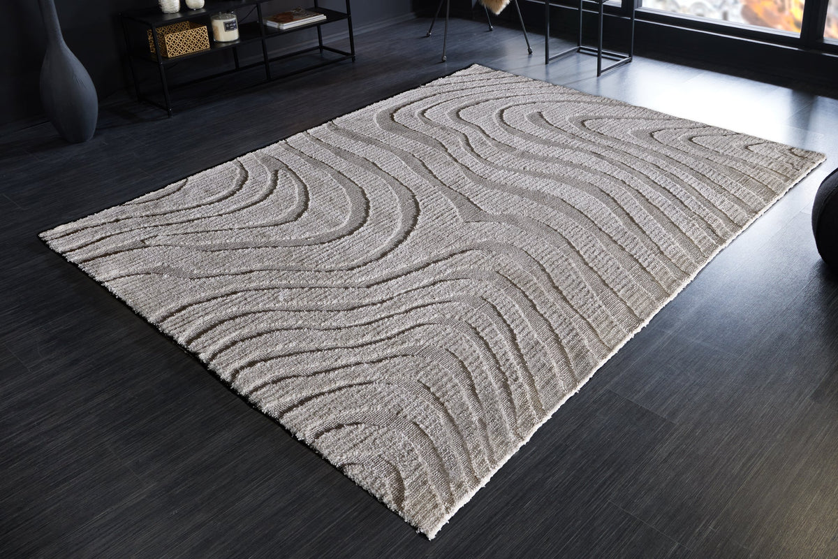 Tapis design WAVE 240x170cm gris effet 3D