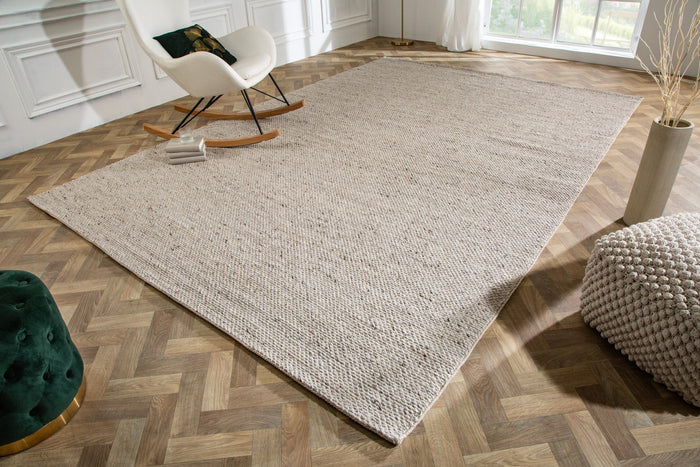 Tapis design WOOL XXL 350x240cm gris argenté en laine